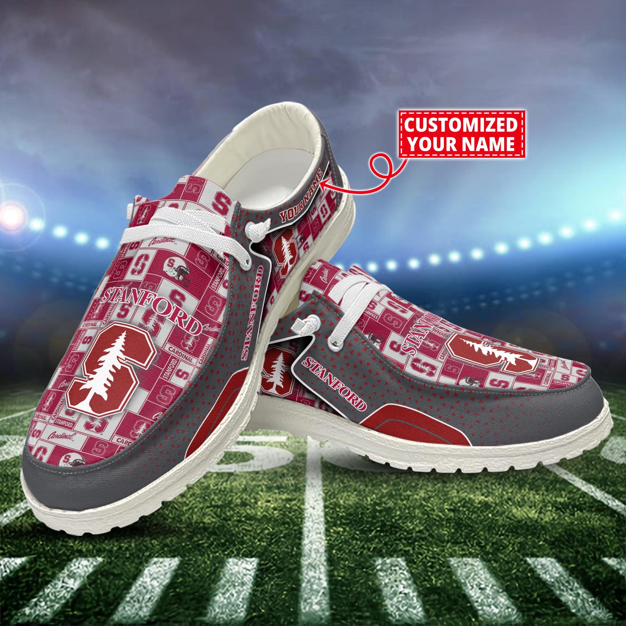 Stanford Cardinal Customized Dude Shoes New Arrivals H52981