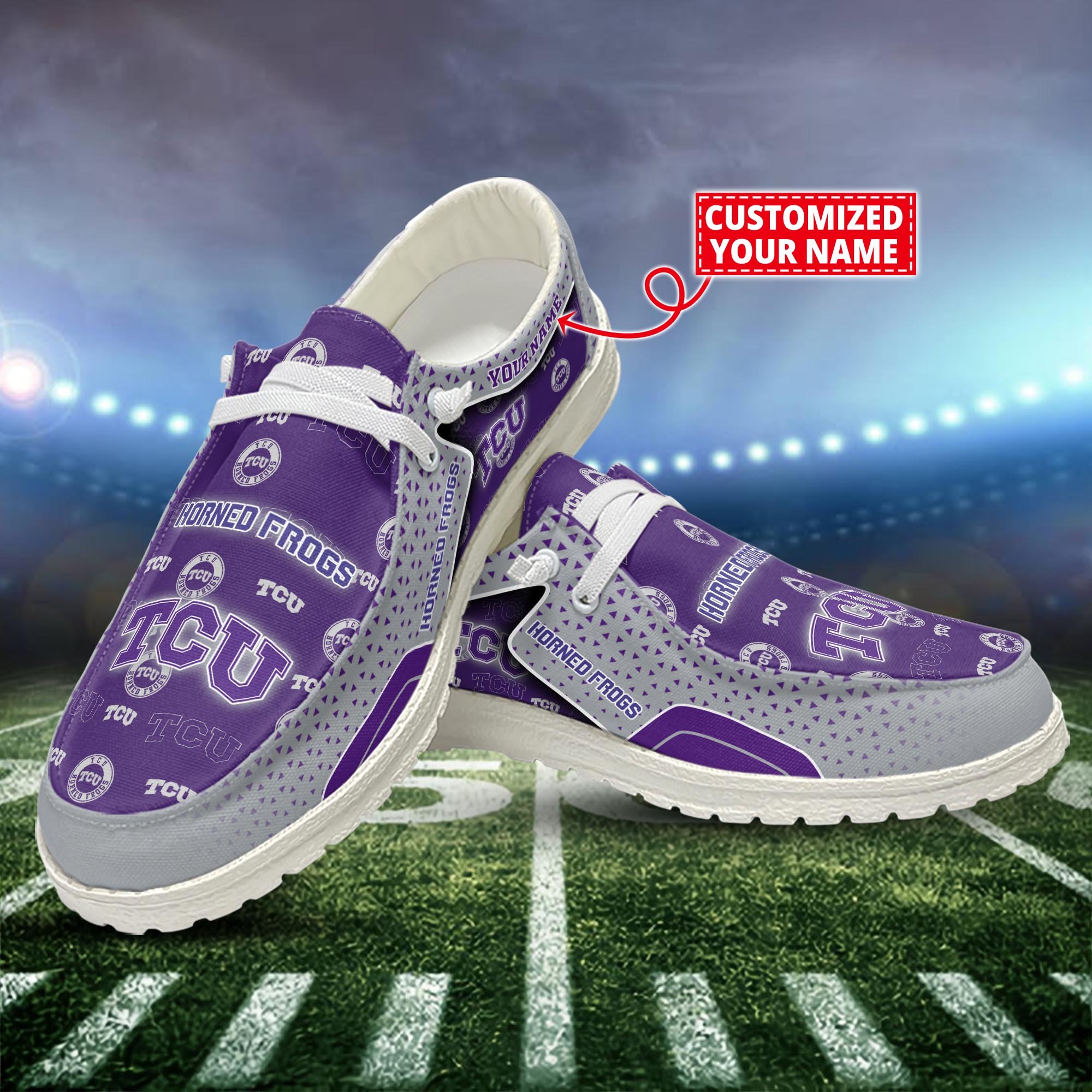 TCU Horned Frogs Customized Dude Shoes New Arrivals H52981