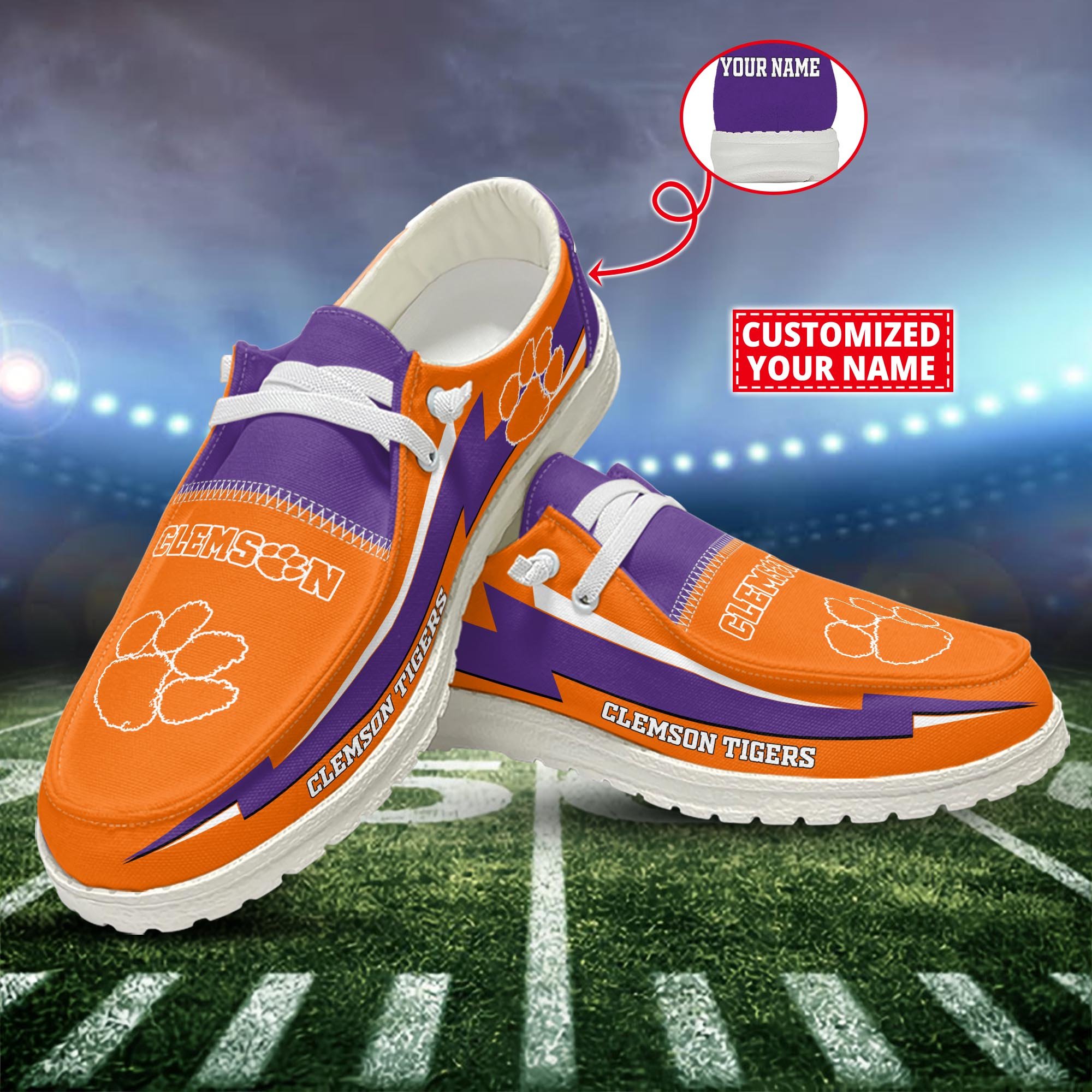 Clemson Tigers Customized Dude Shoes New Arrivals H53037