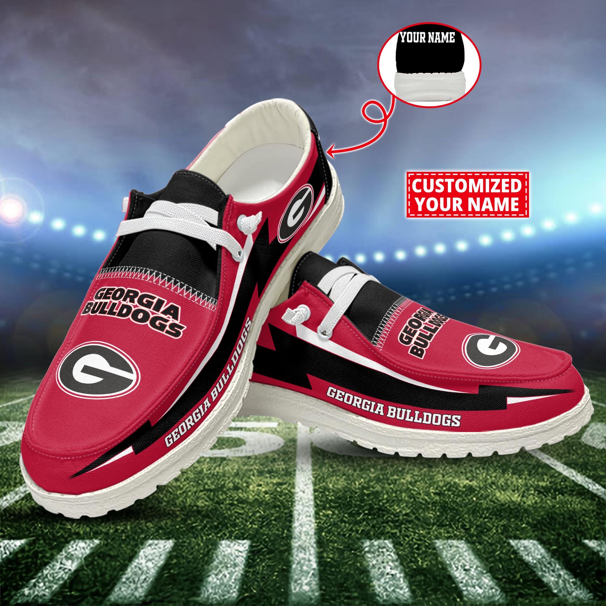 Georgia Bulldogs Customized Dude Shoes New Arrivals H53037