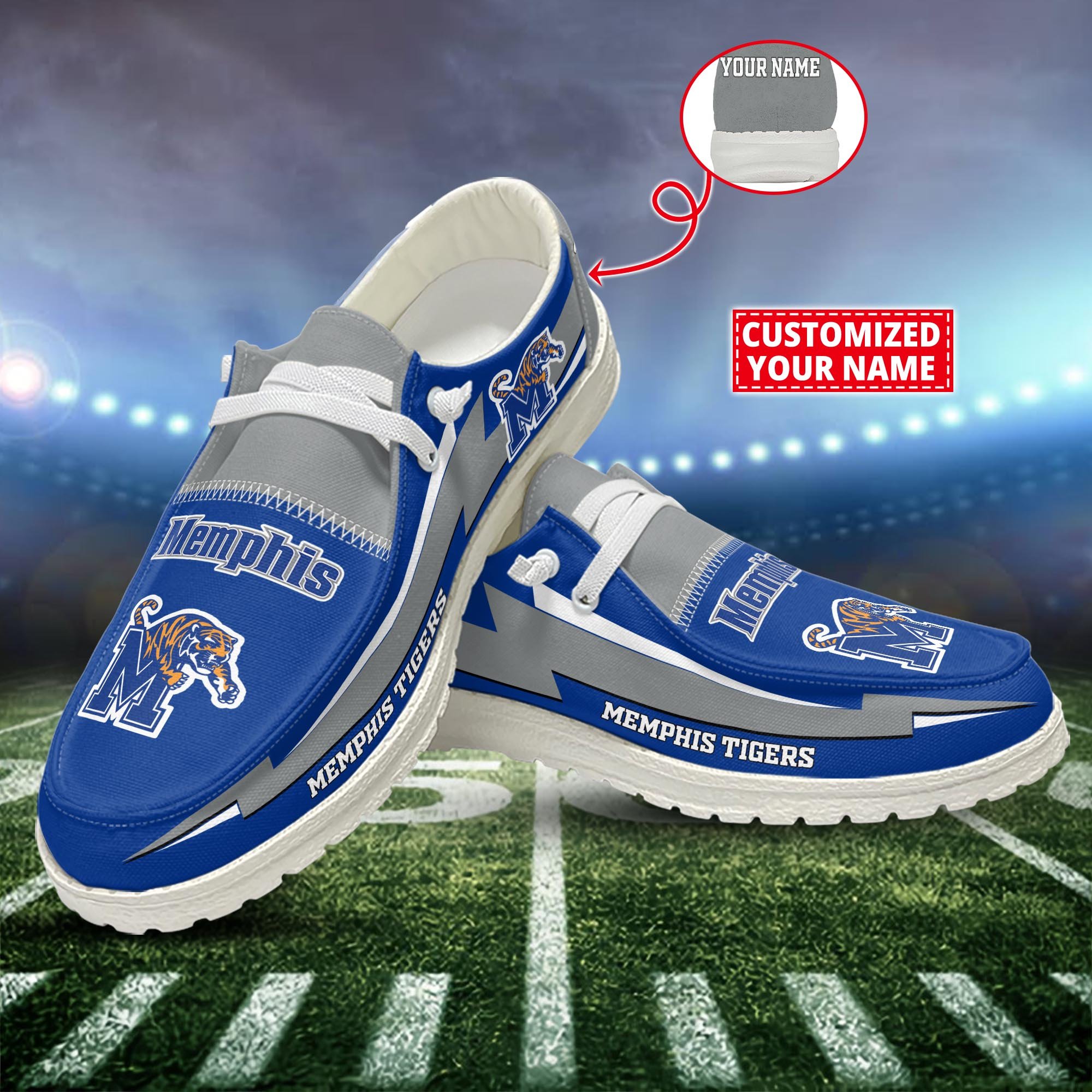 Memphis Tigers Customized Dude Shoes New Arrivals H53037