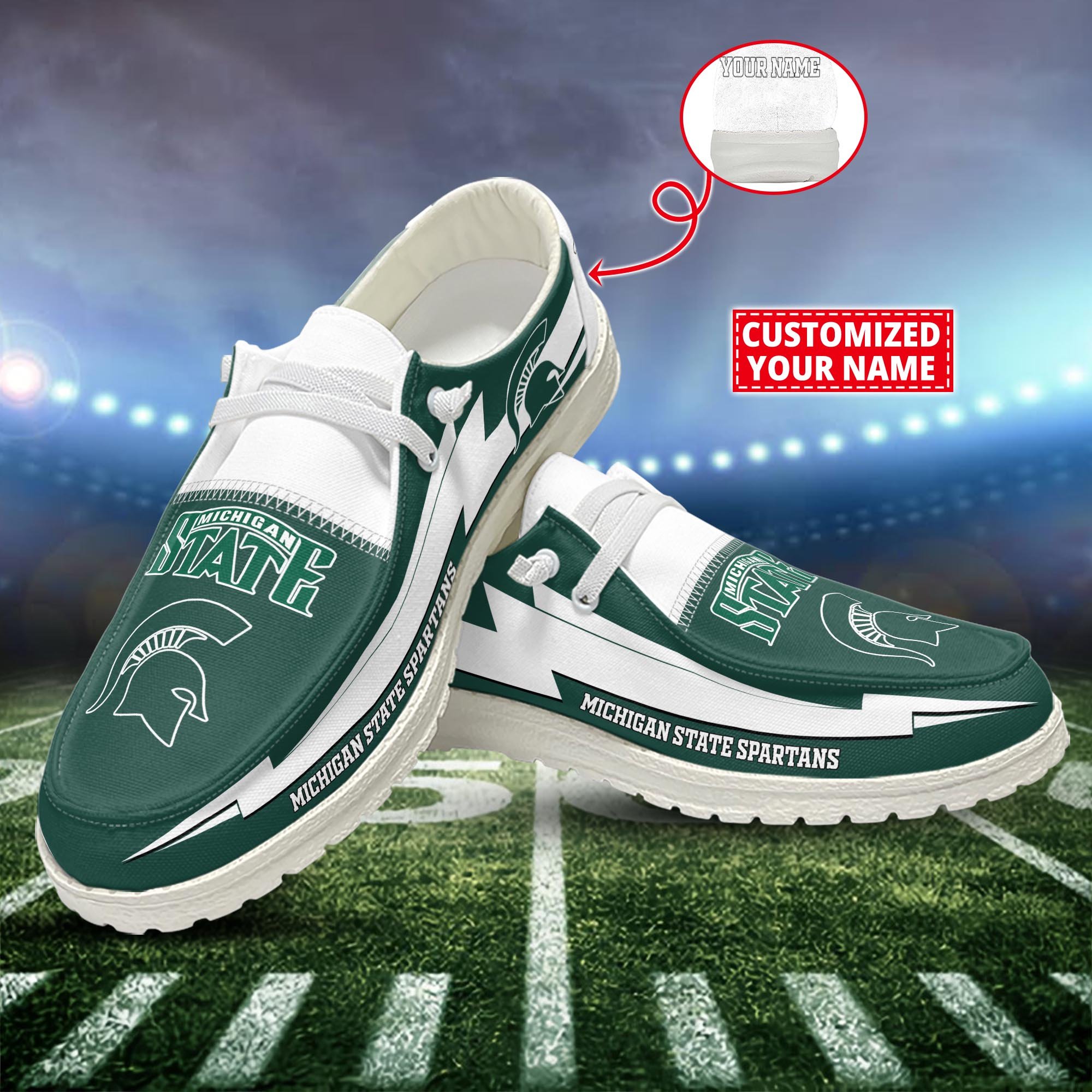 Michigan State Spartans Customized Dude Shoes New Arrivals H53037