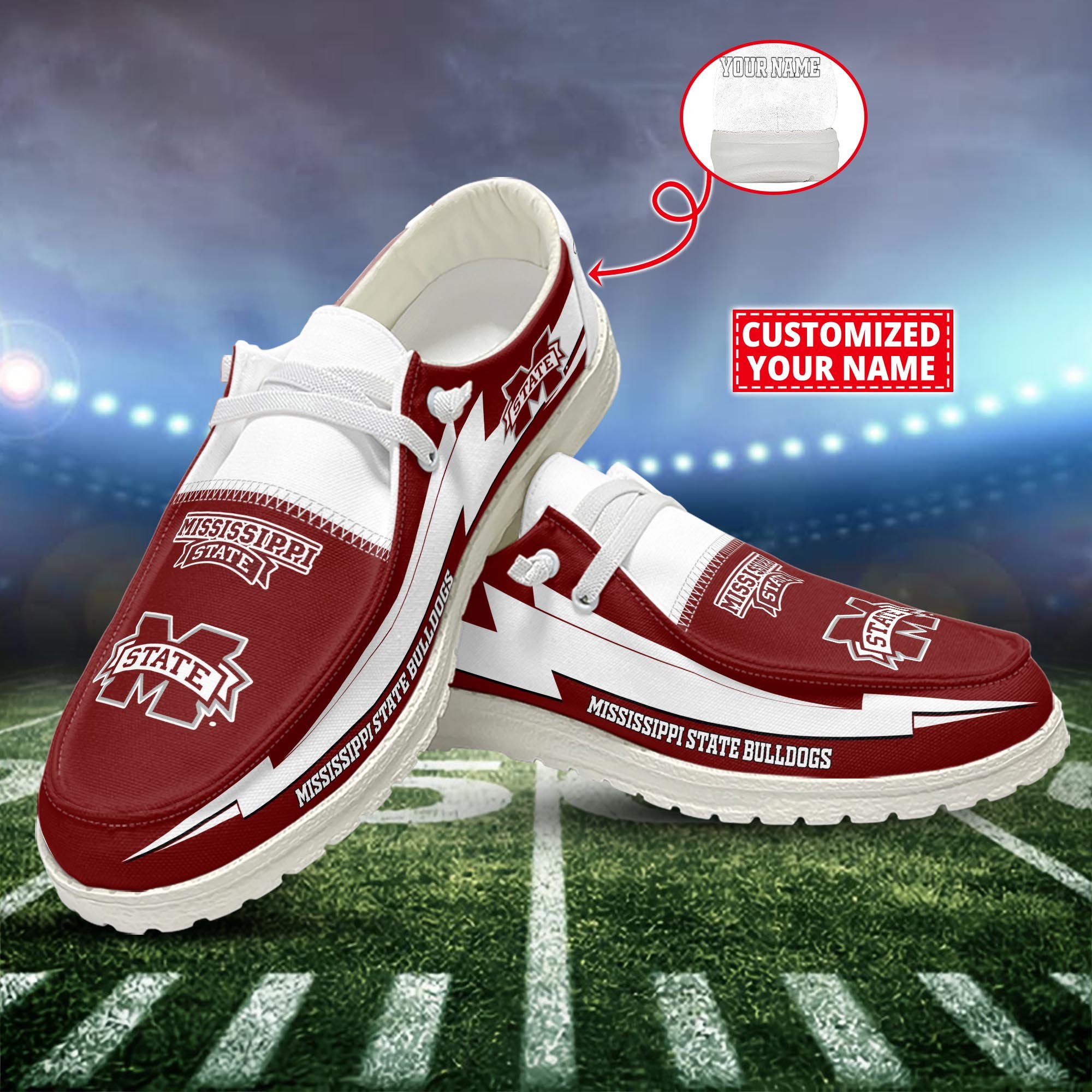 Mississippi State Bulldogs Customized Dude Shoes New Arrivals H53037