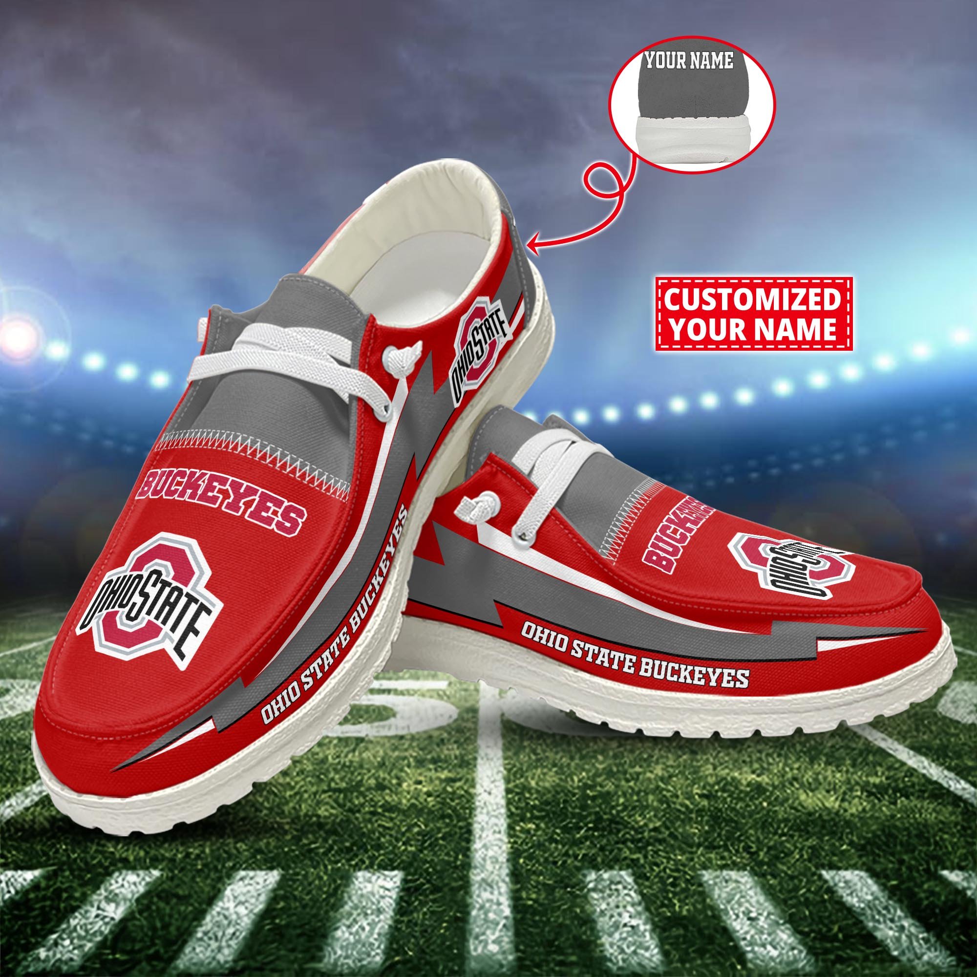 Ohio State Buckeyes Customized Dude Shoes New Arrivals H53037