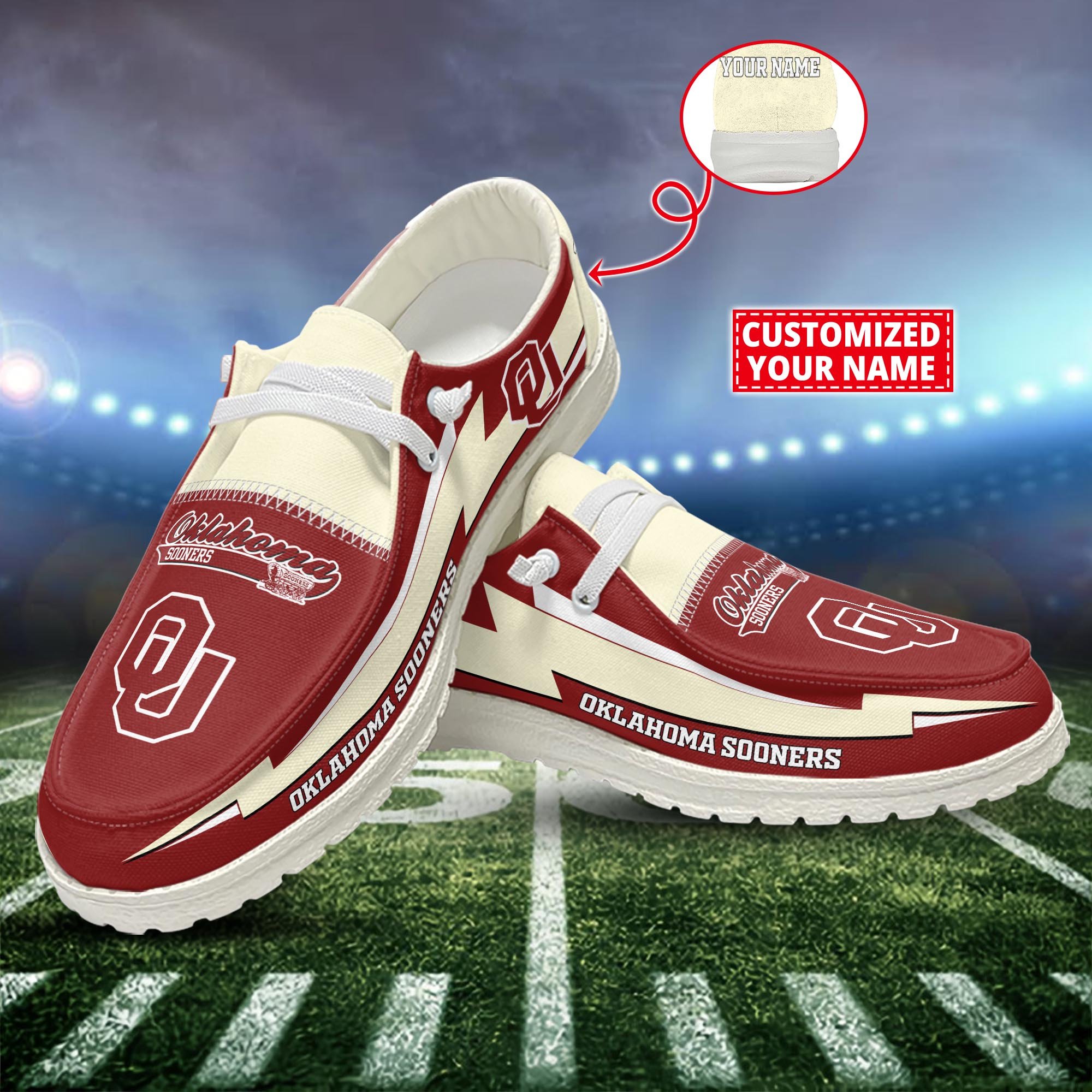 Oklahoma Sooners Customized Dude Shoes New Arrivals H53037