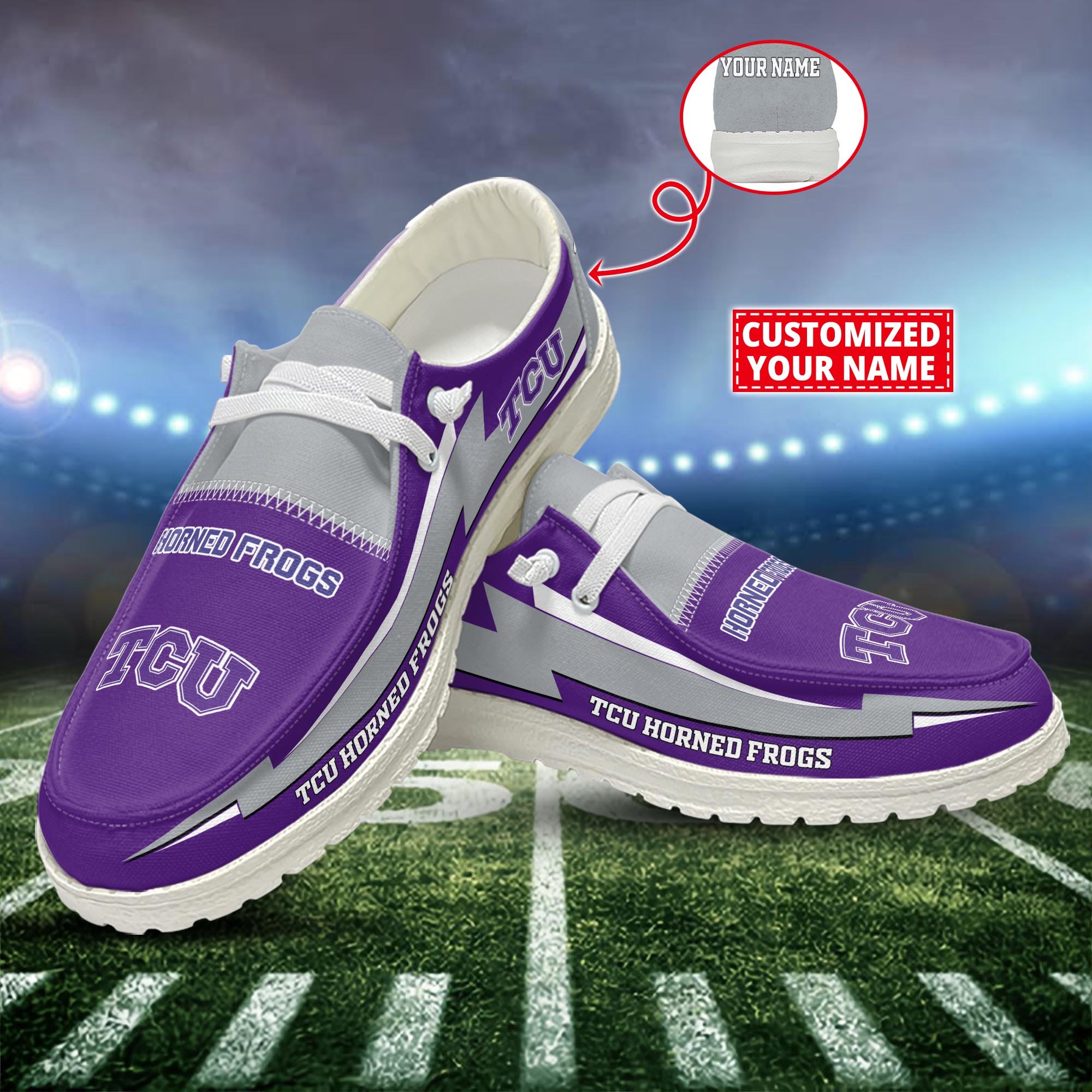 TCU Horned Frogs Customized Dude Shoes New Arrivals H53037