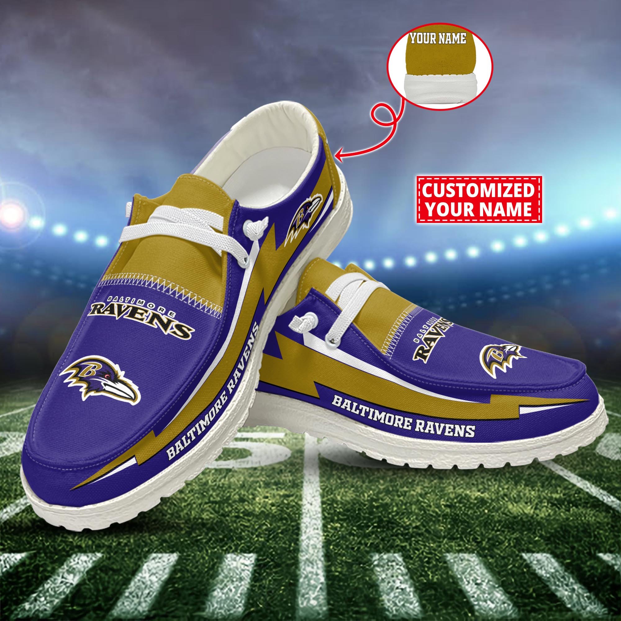 Baltimore Ravens Customized Dude Shoes New Arrivals H53037