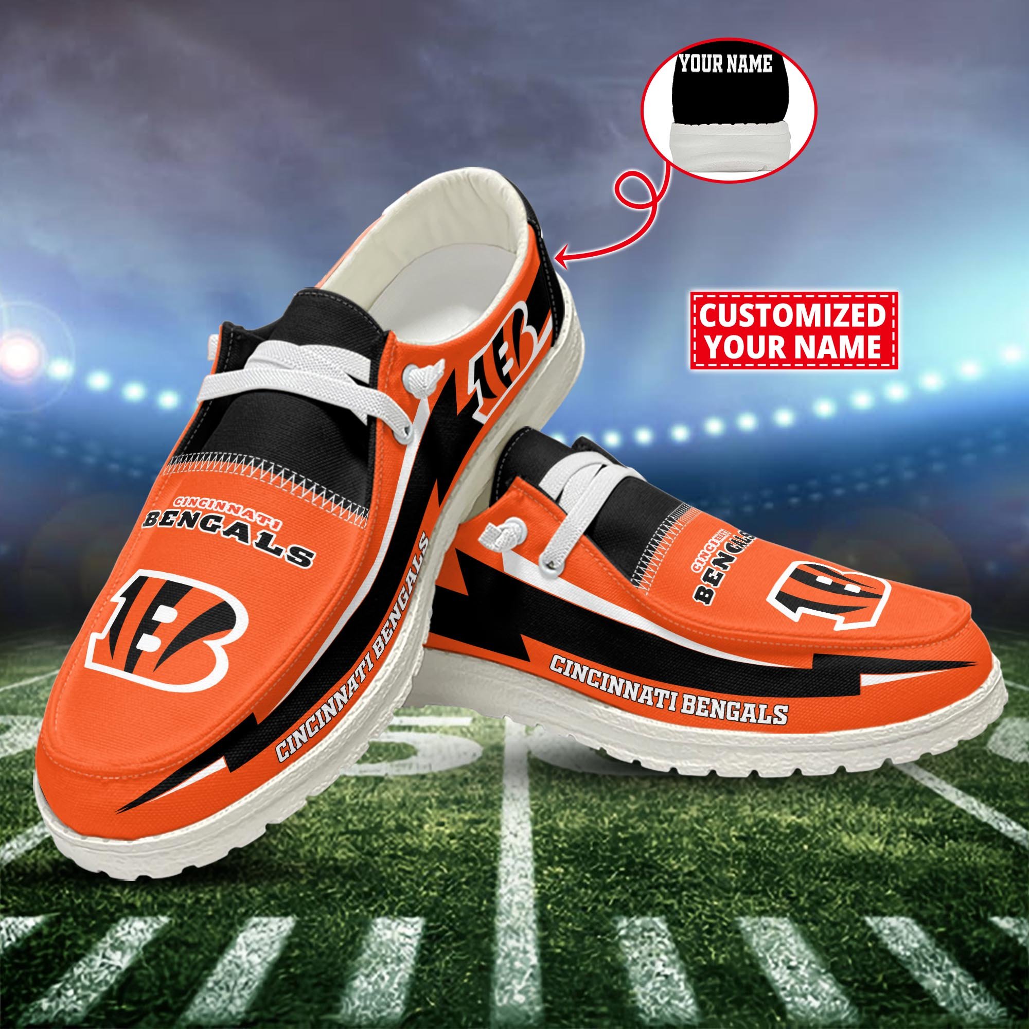 Cincinnati Bengals Customized Dude Shoes New Arrivals H53037