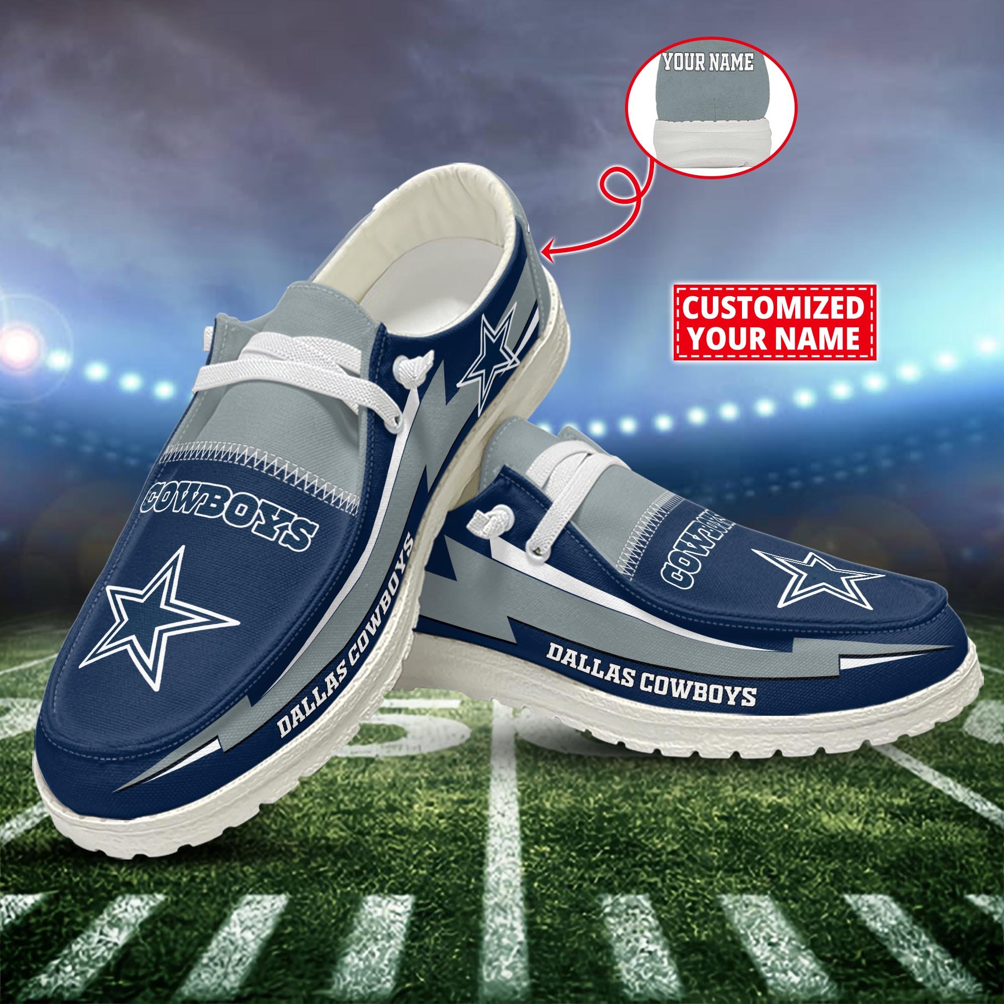 Dallas Cowboys Customized Dude Shoes New Arrivals H53037