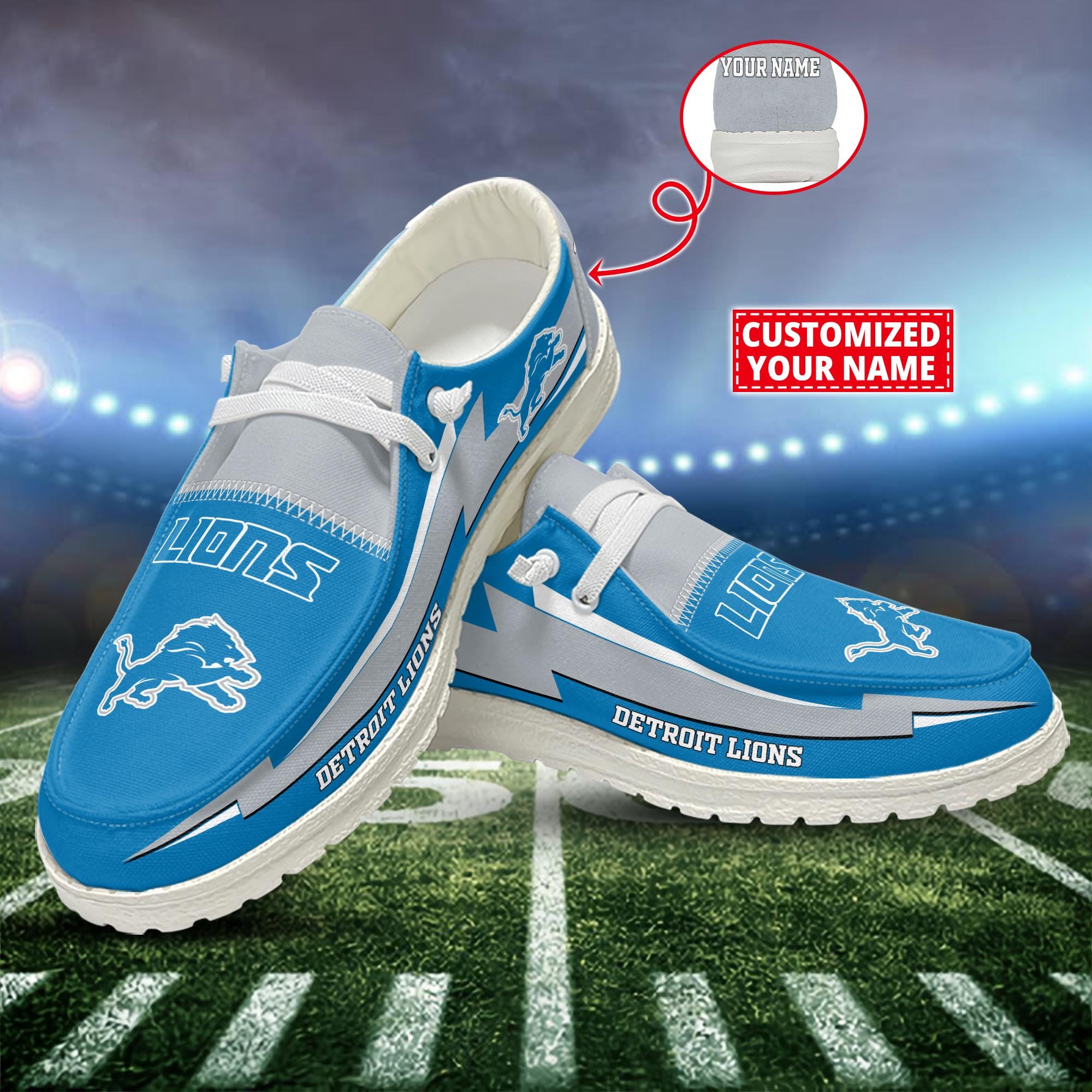 Detroit Lions Customized Dude Shoes New Arrivals H53037