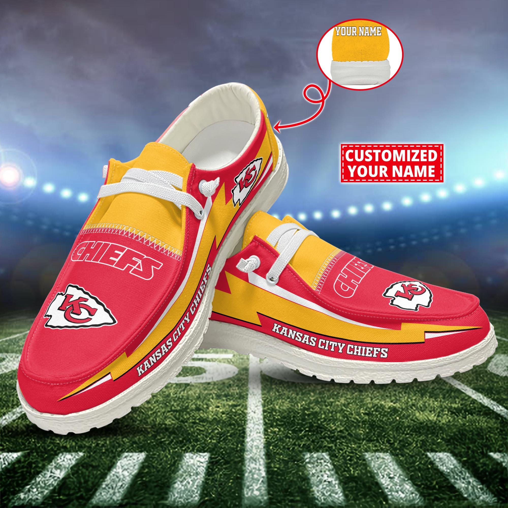 Kansas City Chiefs Customized Dude Shoes New Arrivals H53037