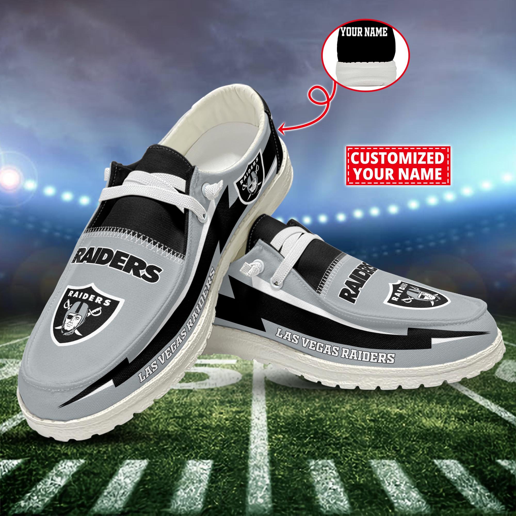 Las Vegas Raiders Customized Dude Shoes New Arrivals H53037