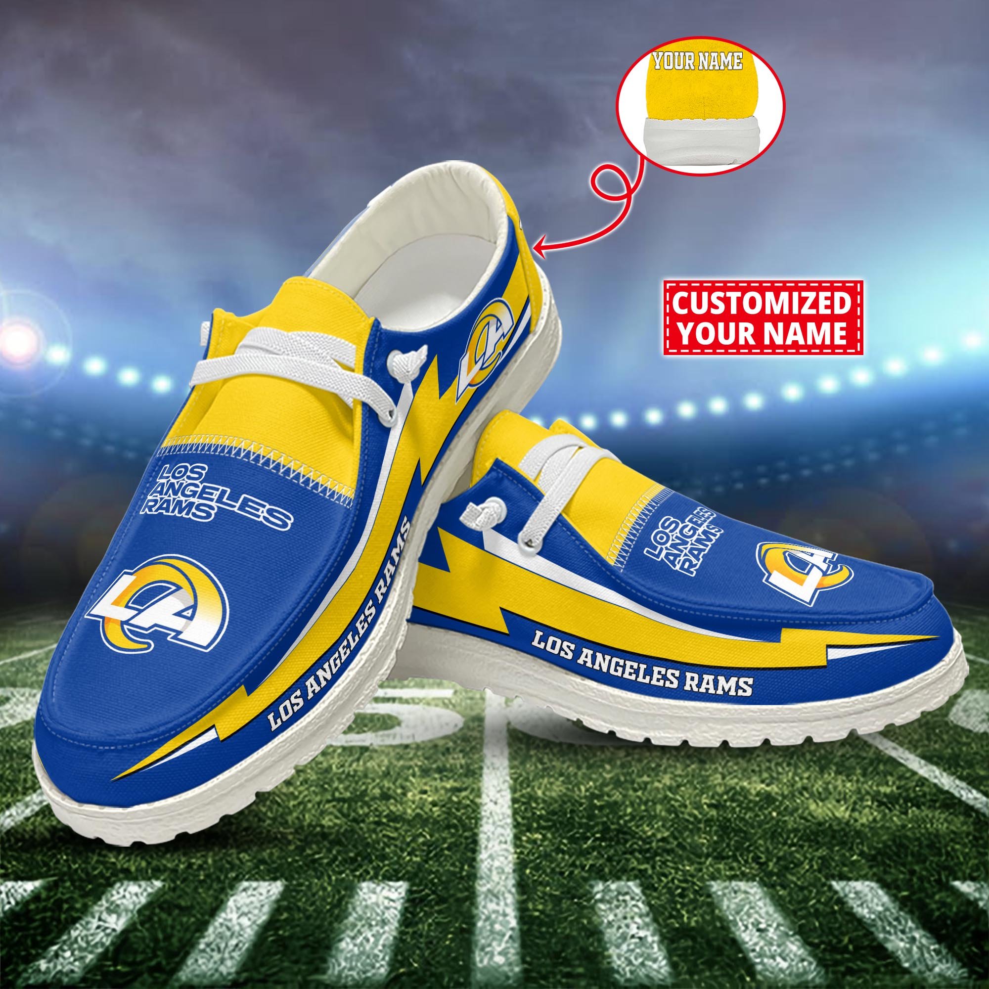 Los Angeles Rams Customized Dude Shoes New Arrivals H53037