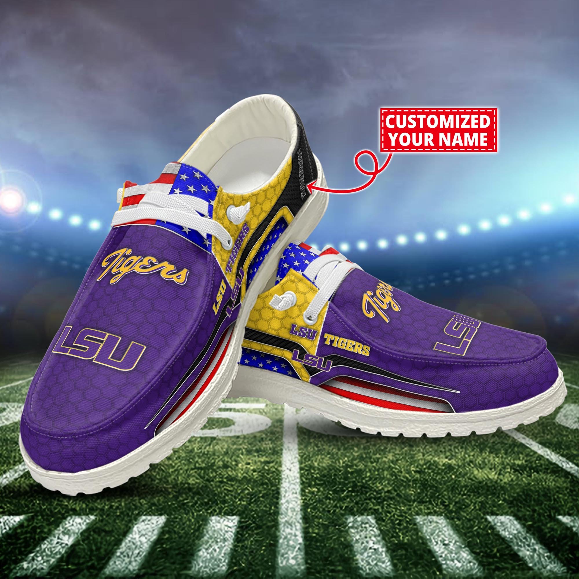 LSU TIGERS Customized Dude Shoes New Arrivals H53089