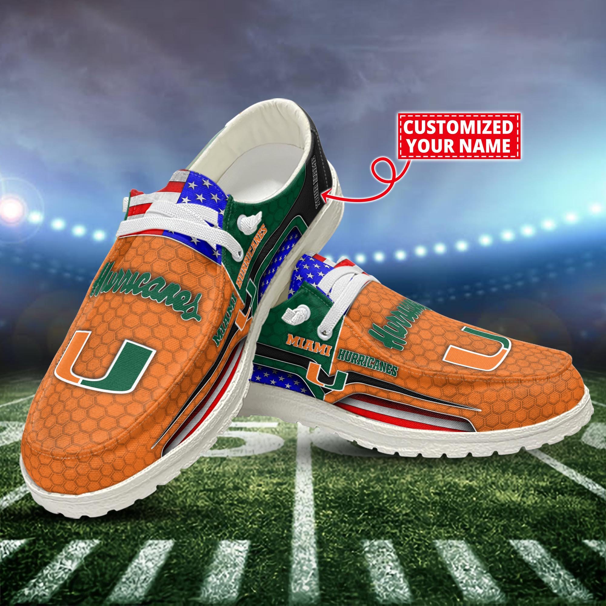 Miami Hurricanes Customized Dude Shoes New Arrivals H53089