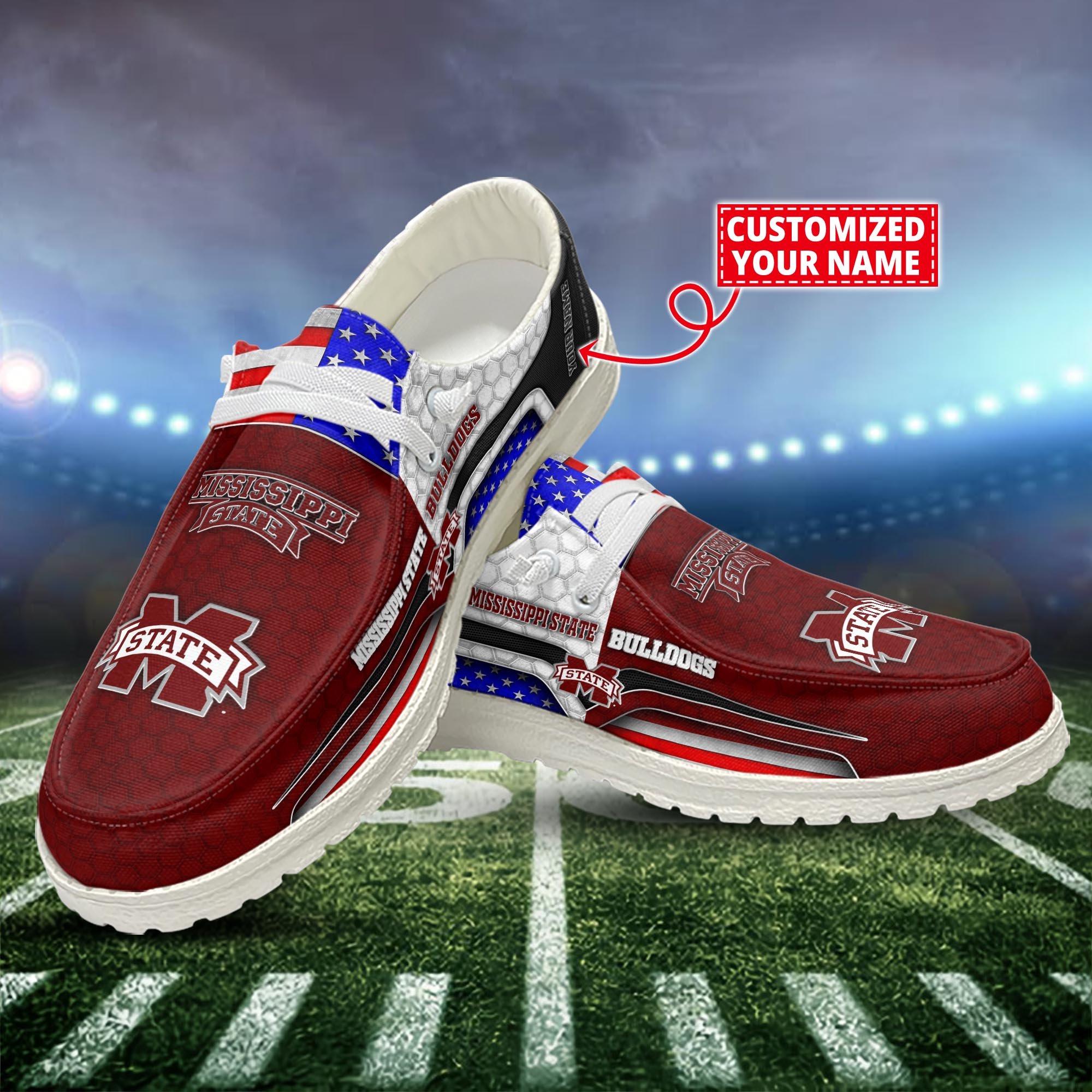 Mississippi State Bulldogs Customized Dude Shoes New Arrivals H53089