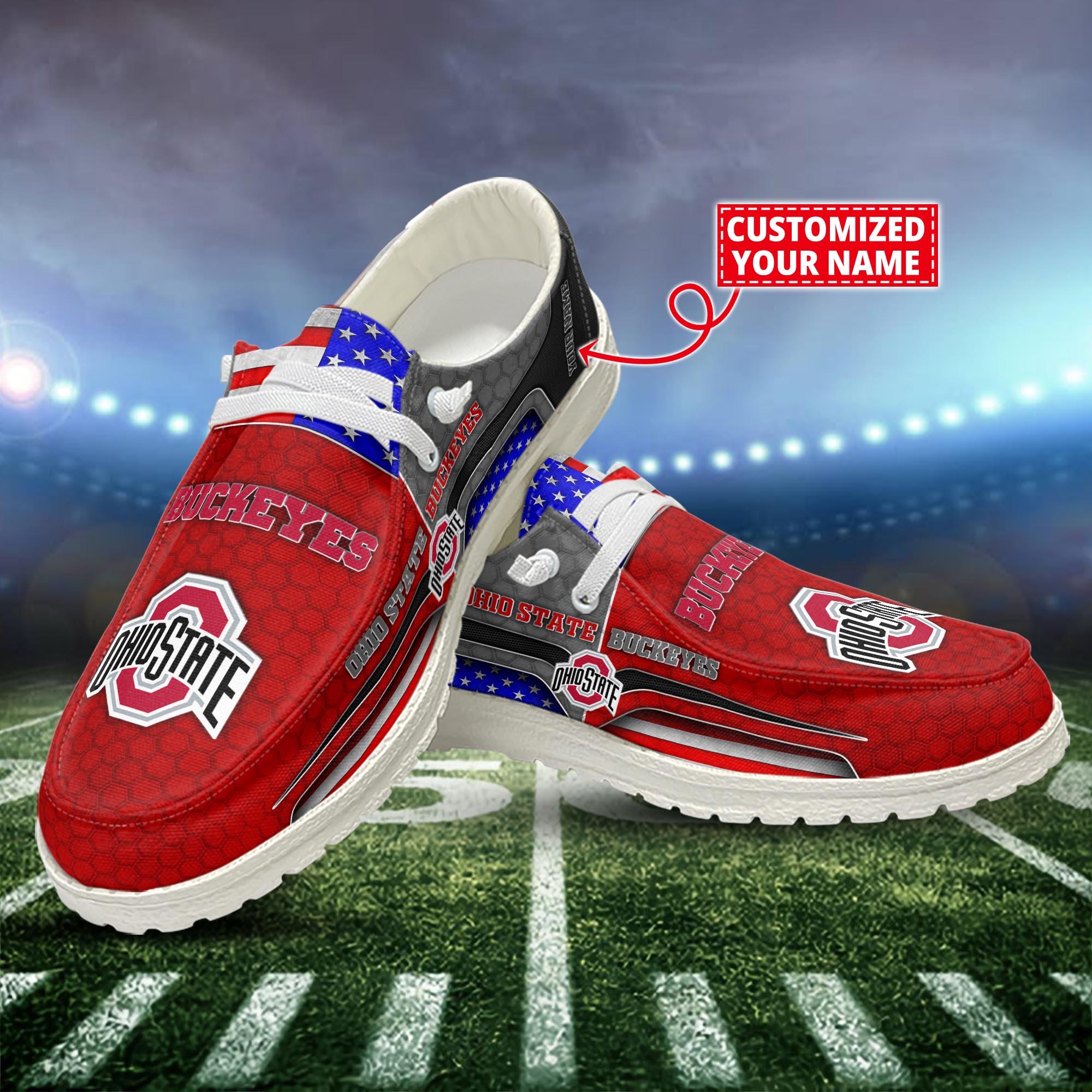 Ohio State Buckeyes Customized Dude Shoes New Arrivals H53089