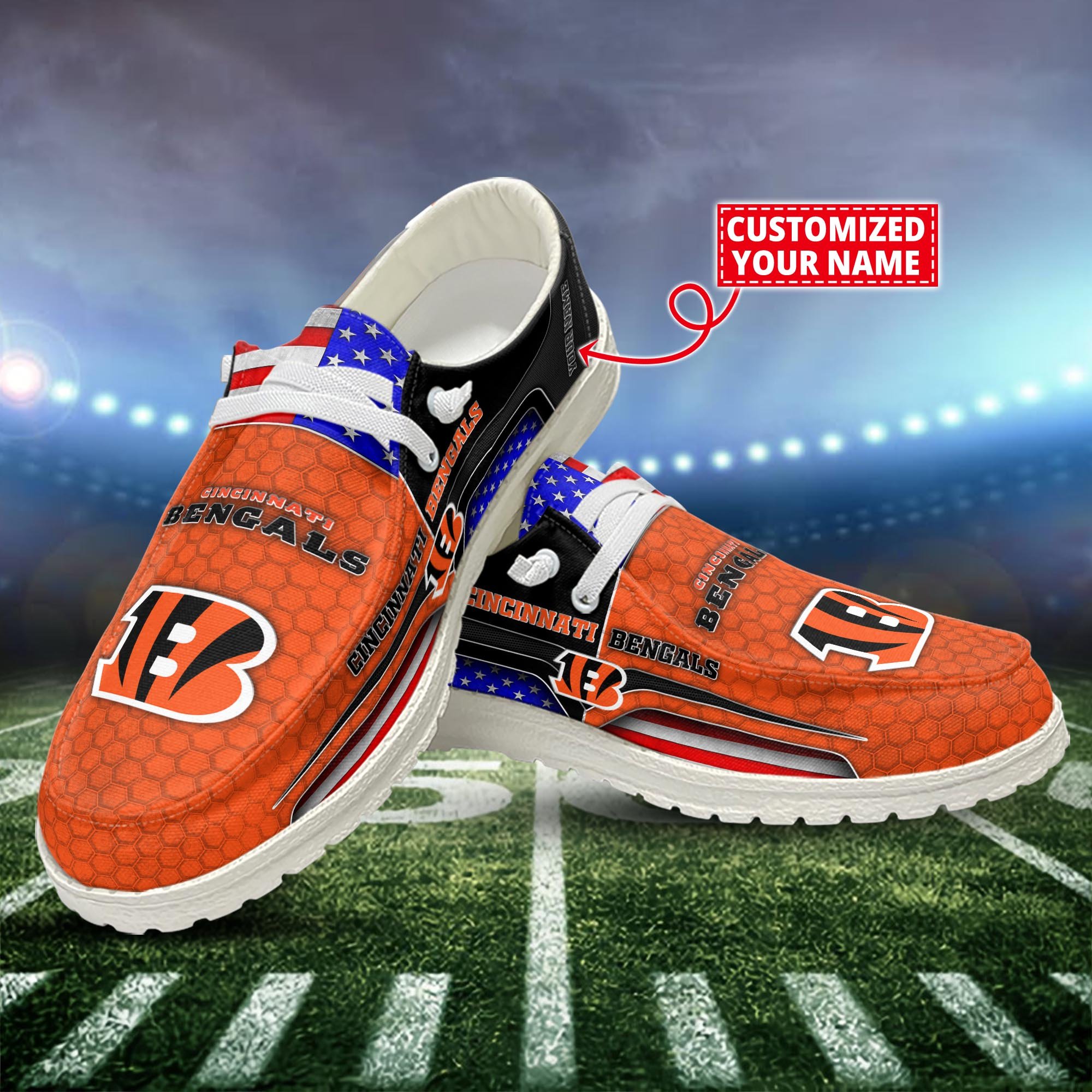 Cincinnati Bengals Customized Dude Shoes New Arrivals H53089