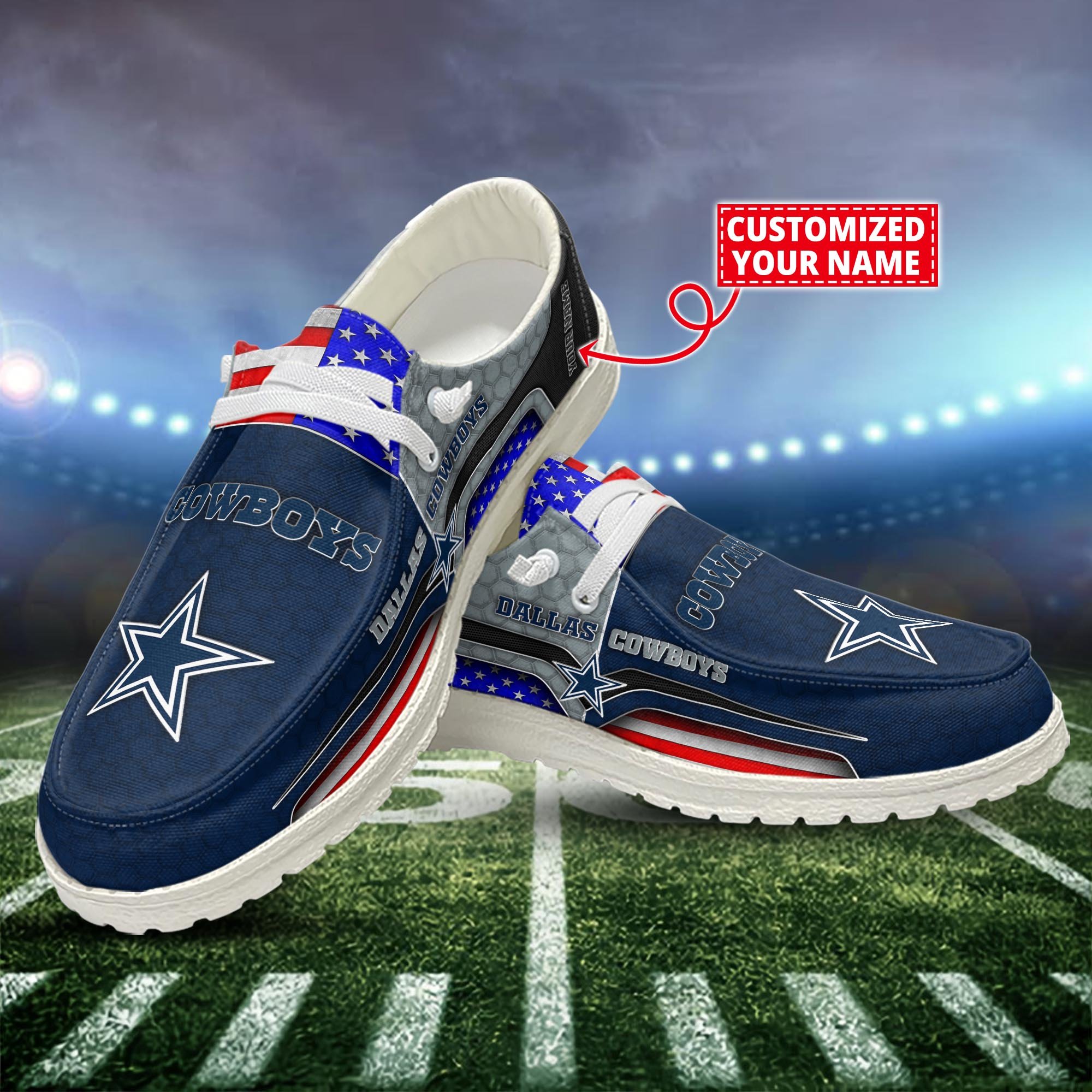 Dallas Cowboys Customized Dude Shoes New Arrivals H53089