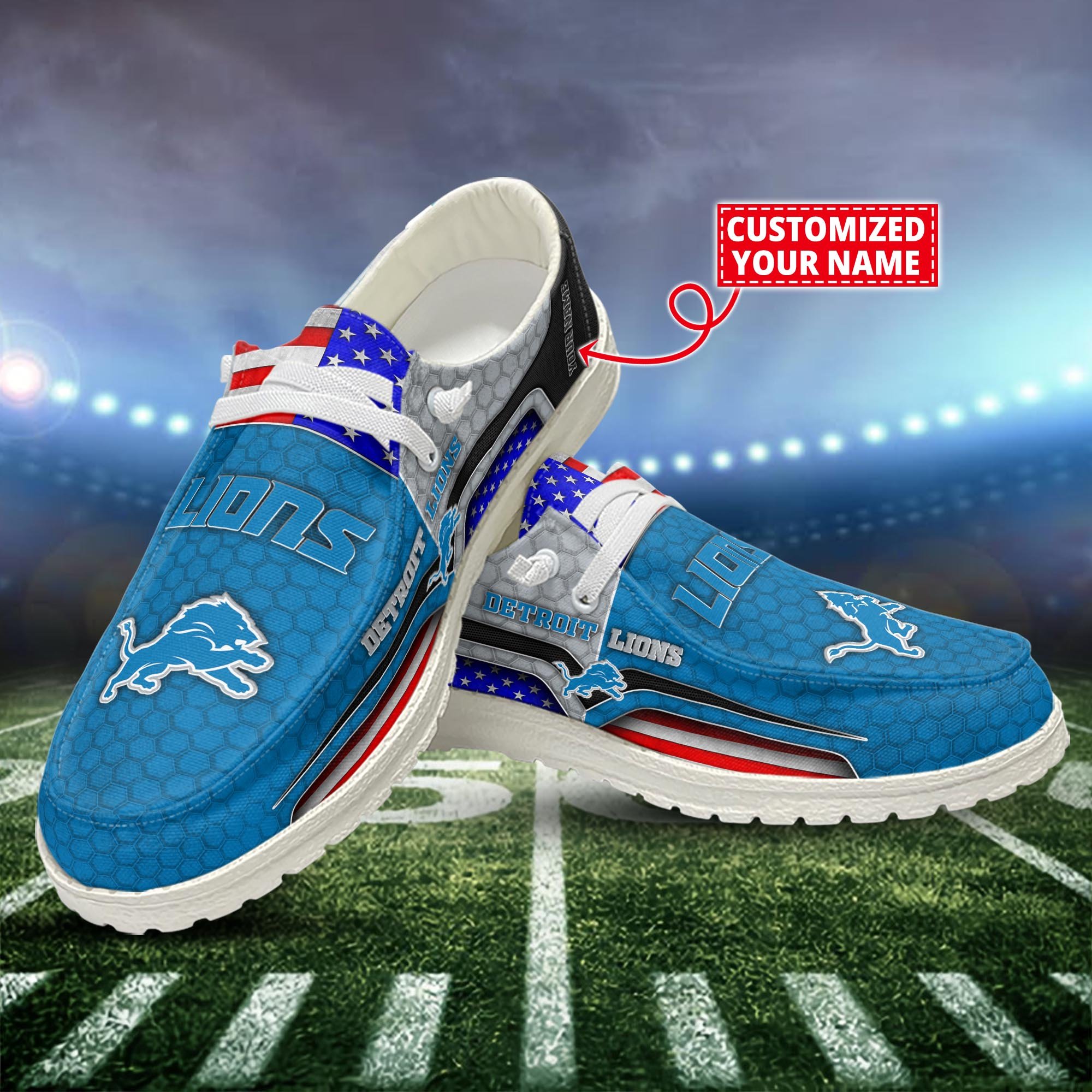 Detroit Lions Customized Dude Shoes New Arrivals H53089