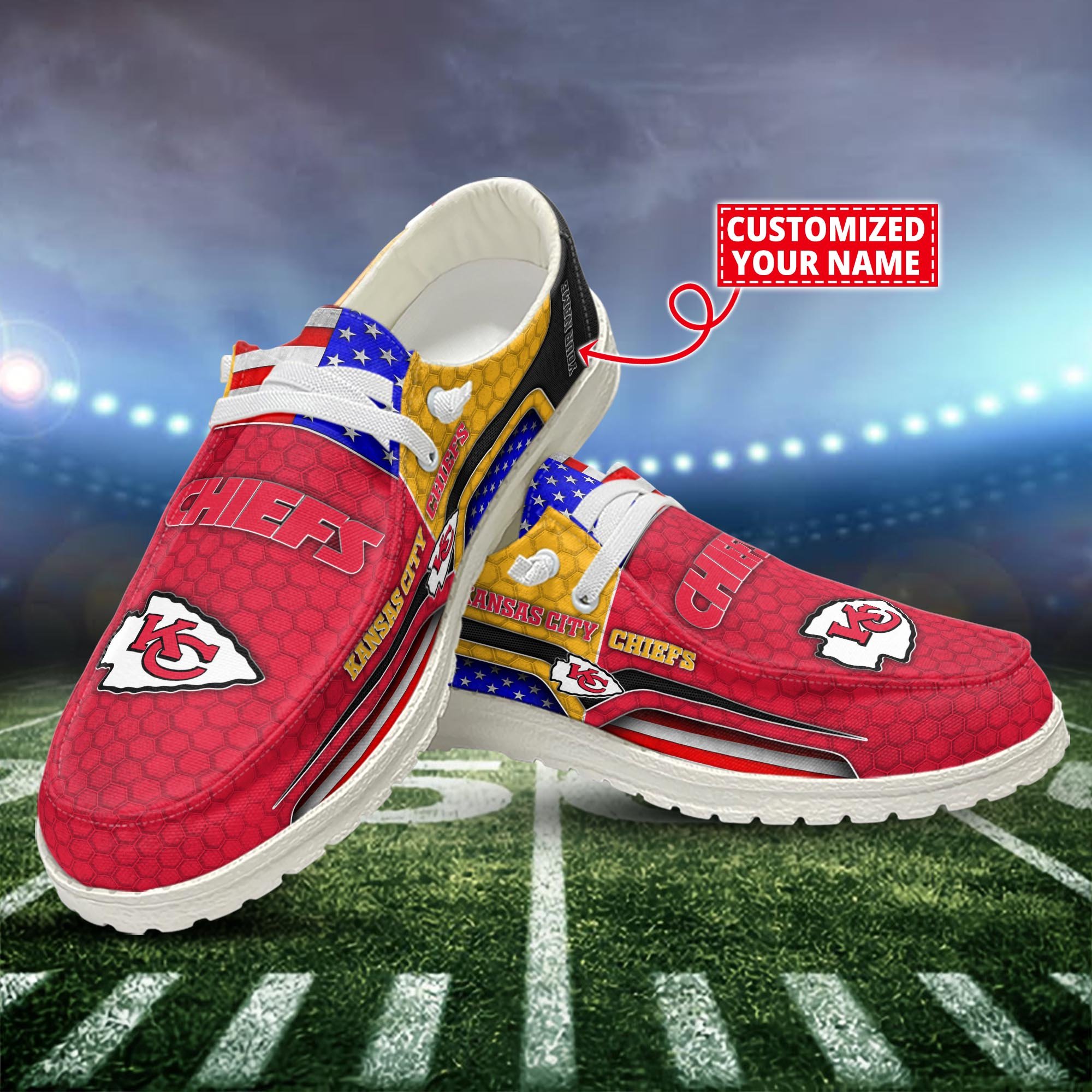 Kansas City Chiefs Customized Dude Shoes New Arrivals H53089