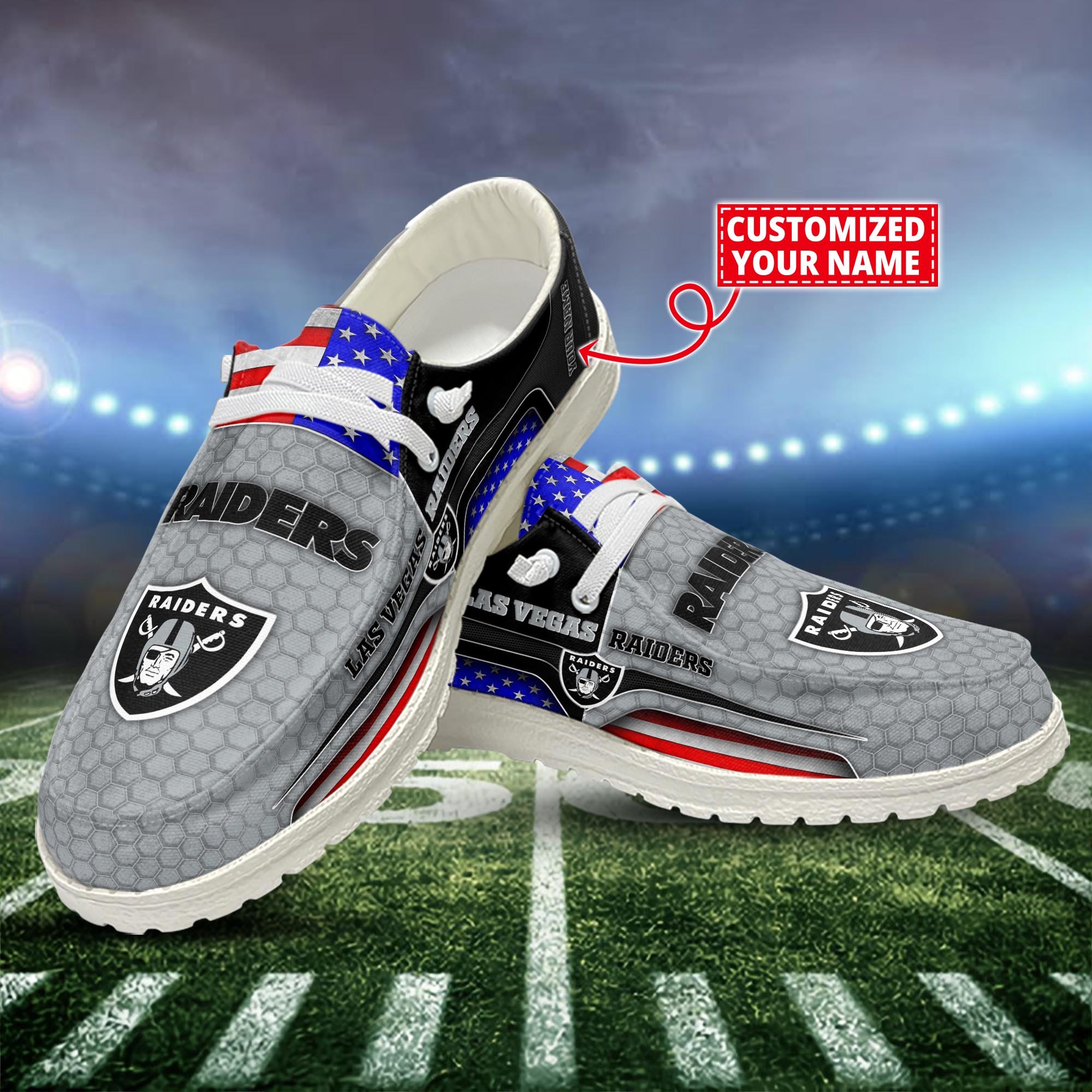 Las Vegas Raiders Customized Dude Shoes New Arrivals H53089