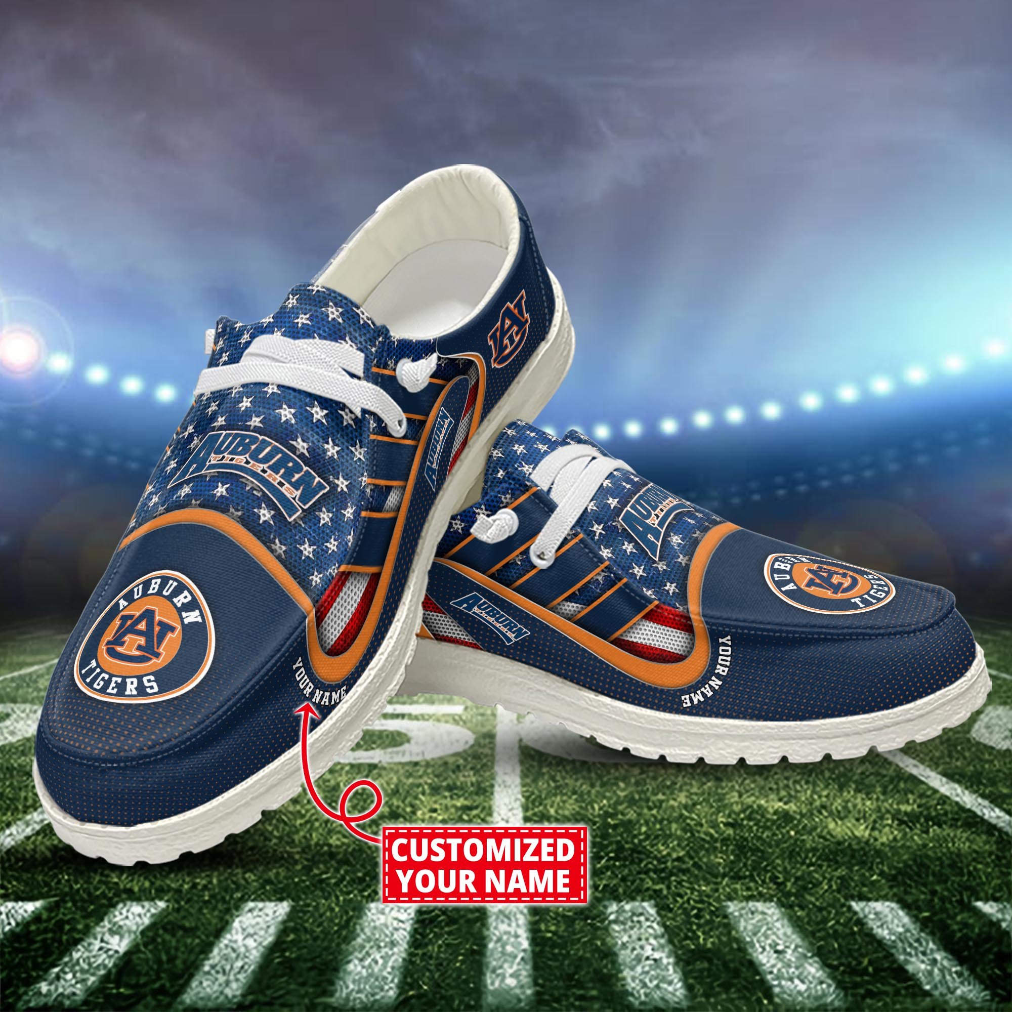 Auburn Tigers Customized Dude Shoes New Arrivals H53093