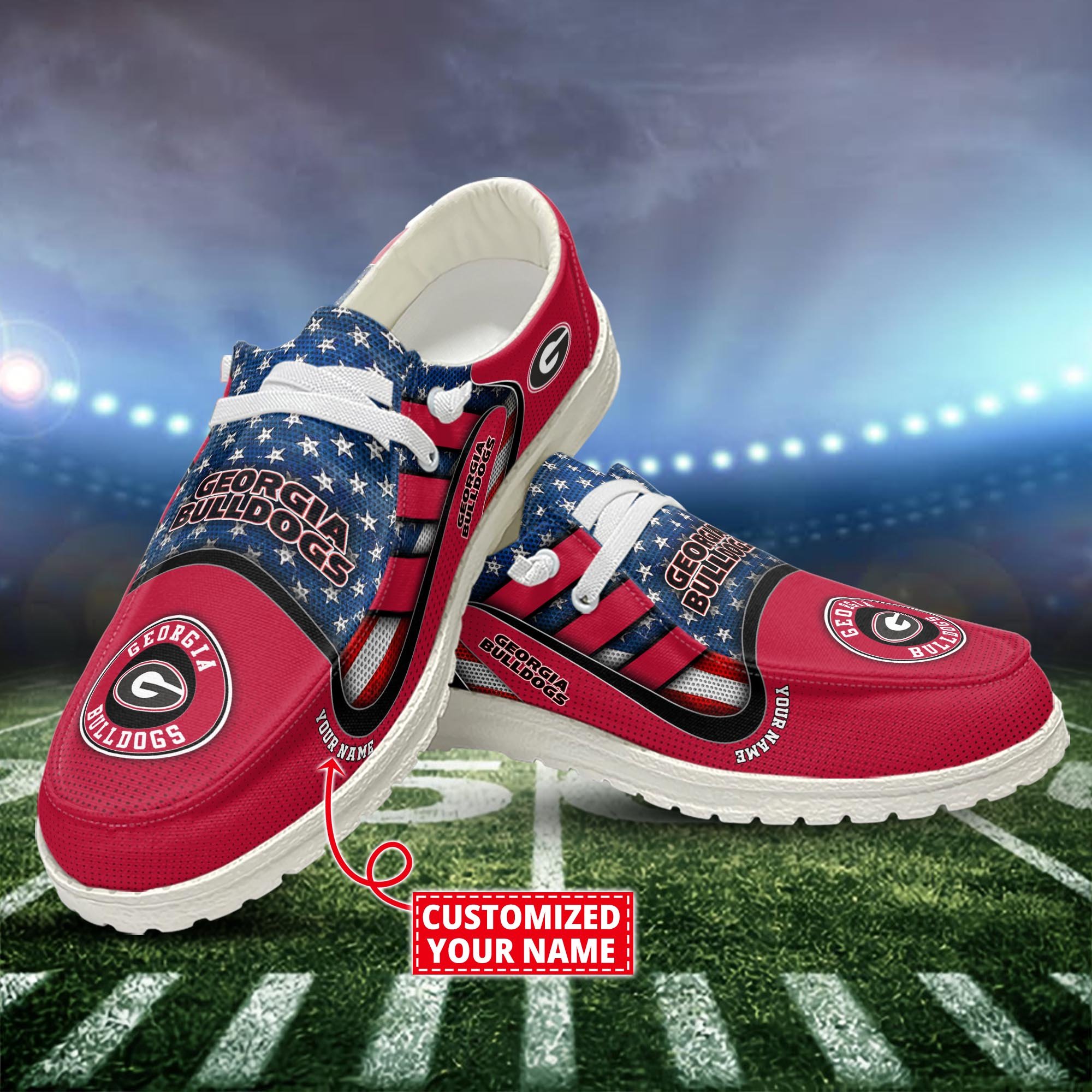 Georgia Bulldogs Customized Dude Shoes New Arrivals H53093