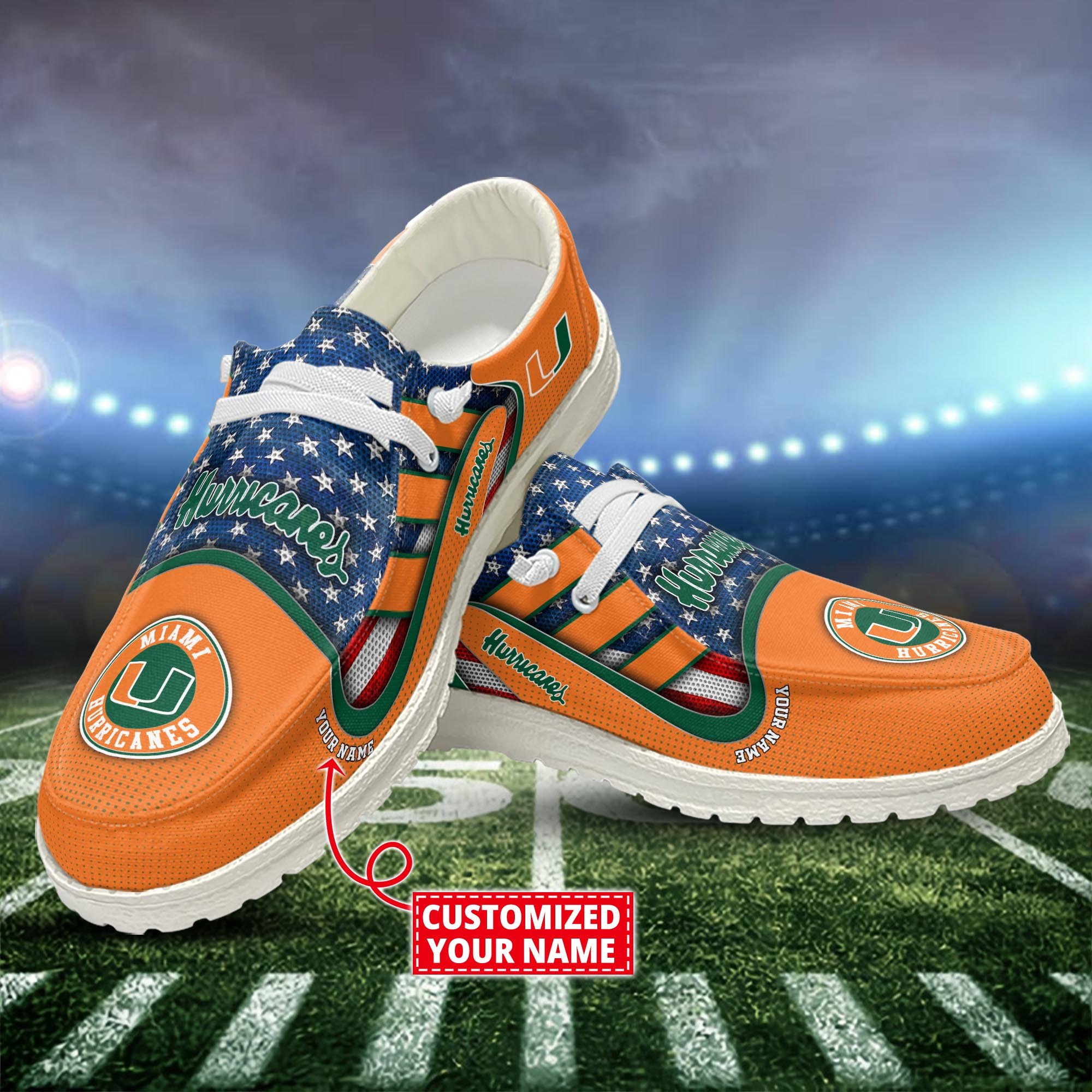 Miami Hurricanes Customized Dude Shoes New Arrivals H53093