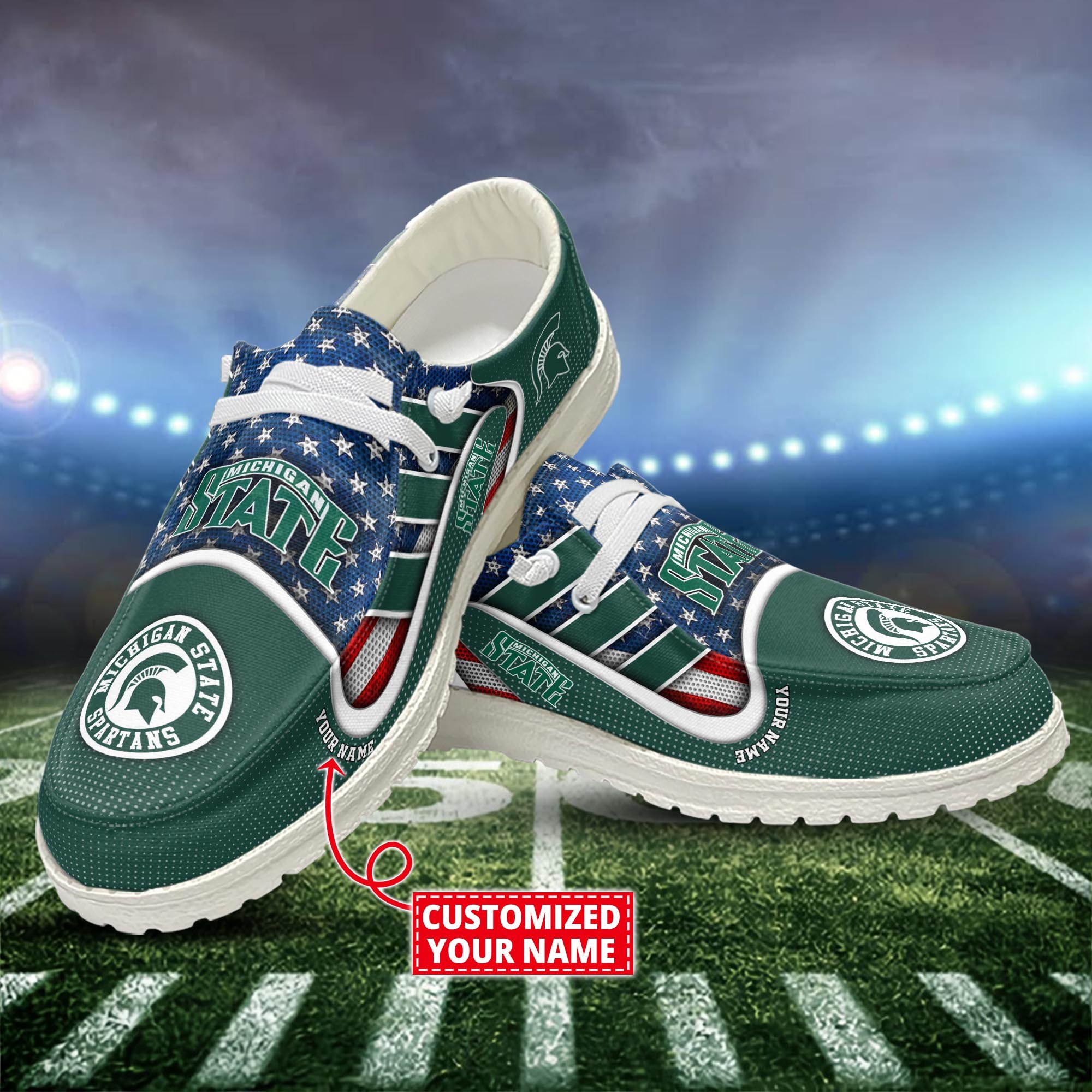 Michigan State Spartans Customized Dude Shoes New Arrivals H53093