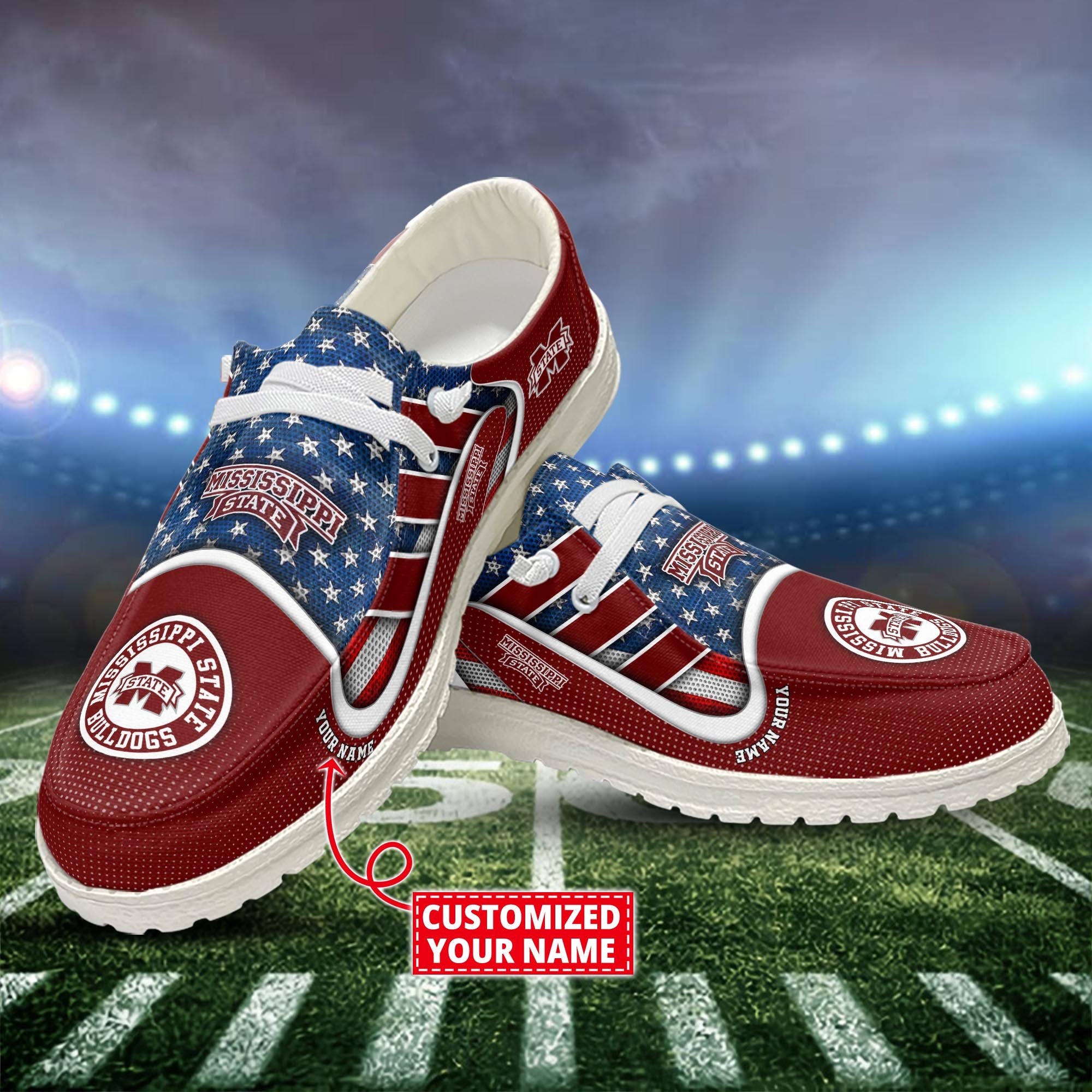 Mississippi State Bulldogs Customized Dude Shoes New Arrivals H53093