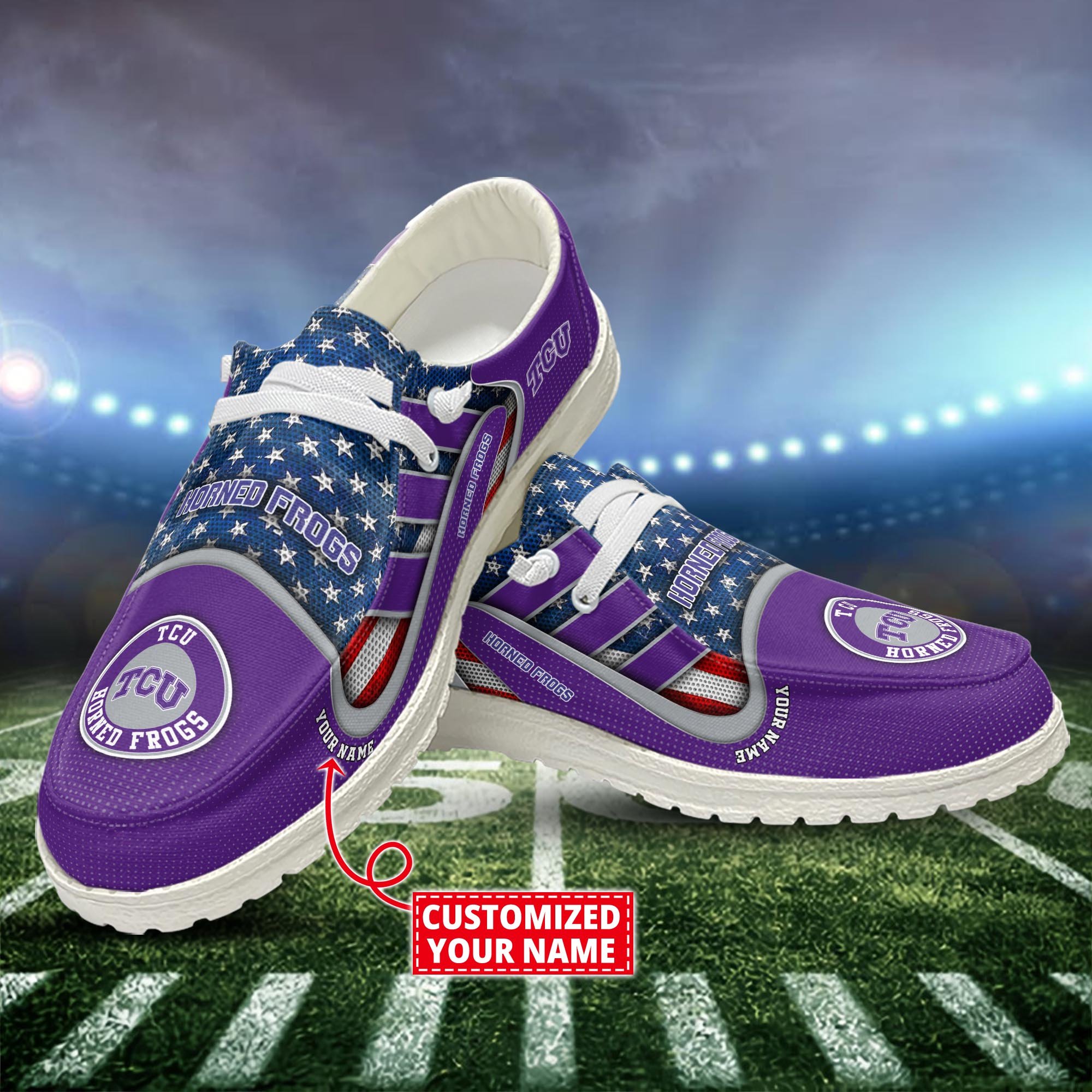 TCU Horned Frogs Customized Dude Shoes New Arrivals H53093