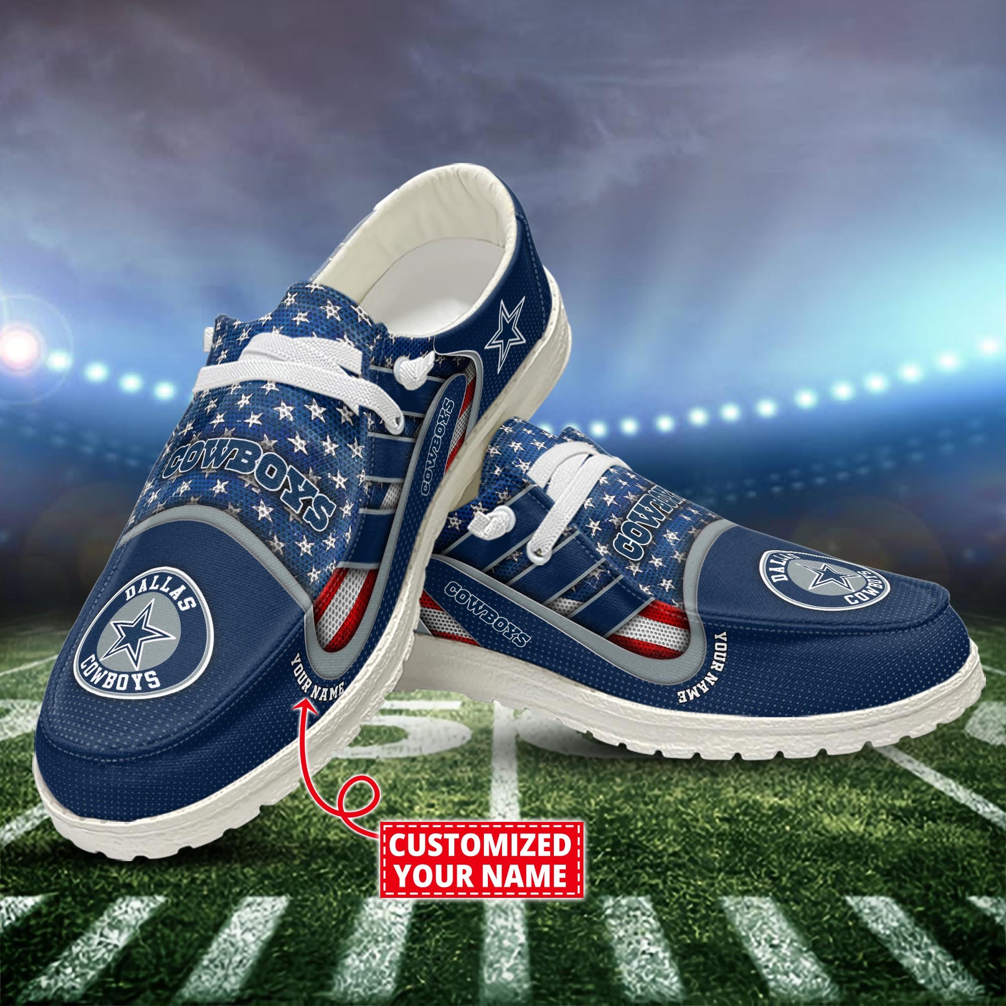 Dallas Cowboys Customized Dude Shoes New Arrivals H53093