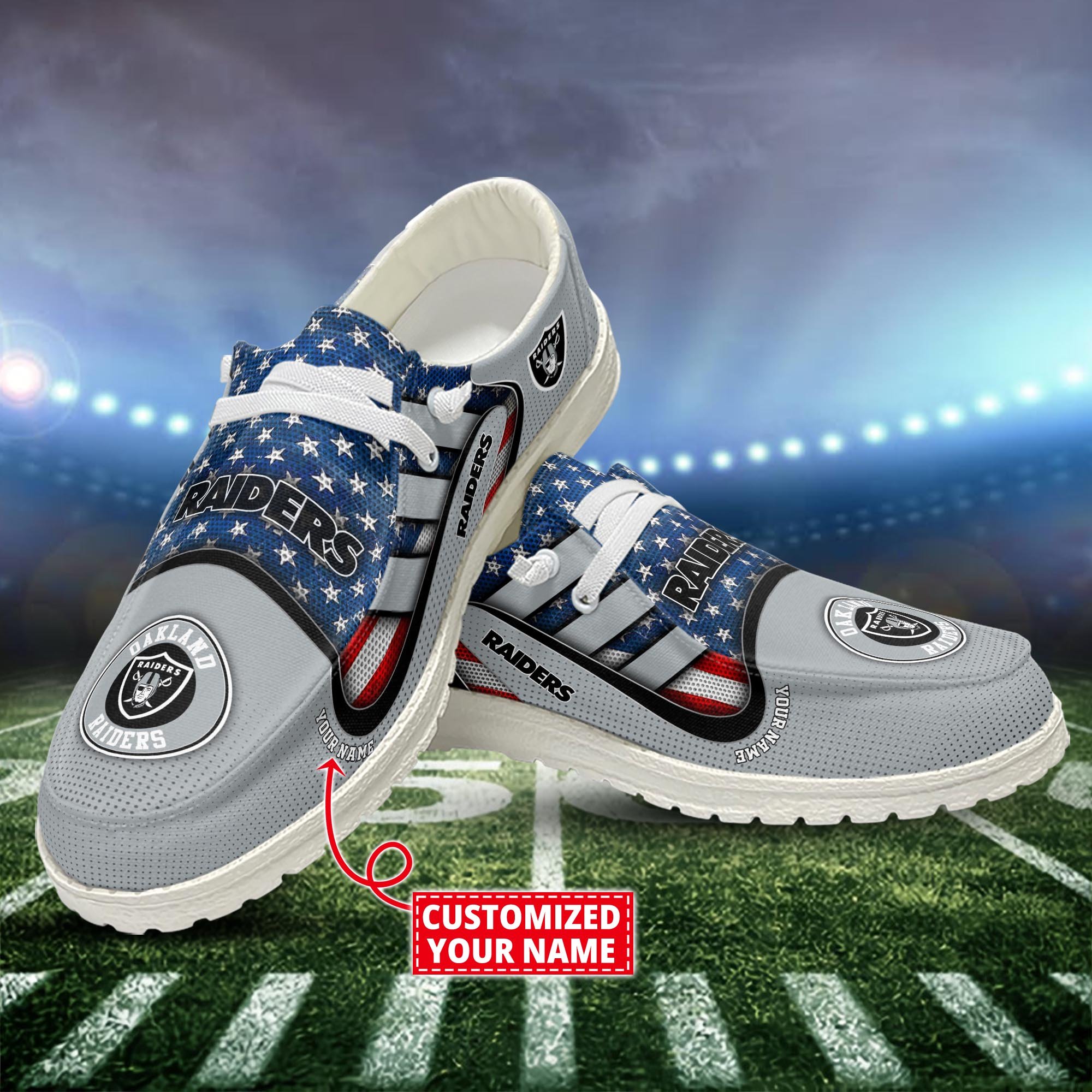 Las Vegas Raiders Customized Dude Shoes New Arrivals H53093