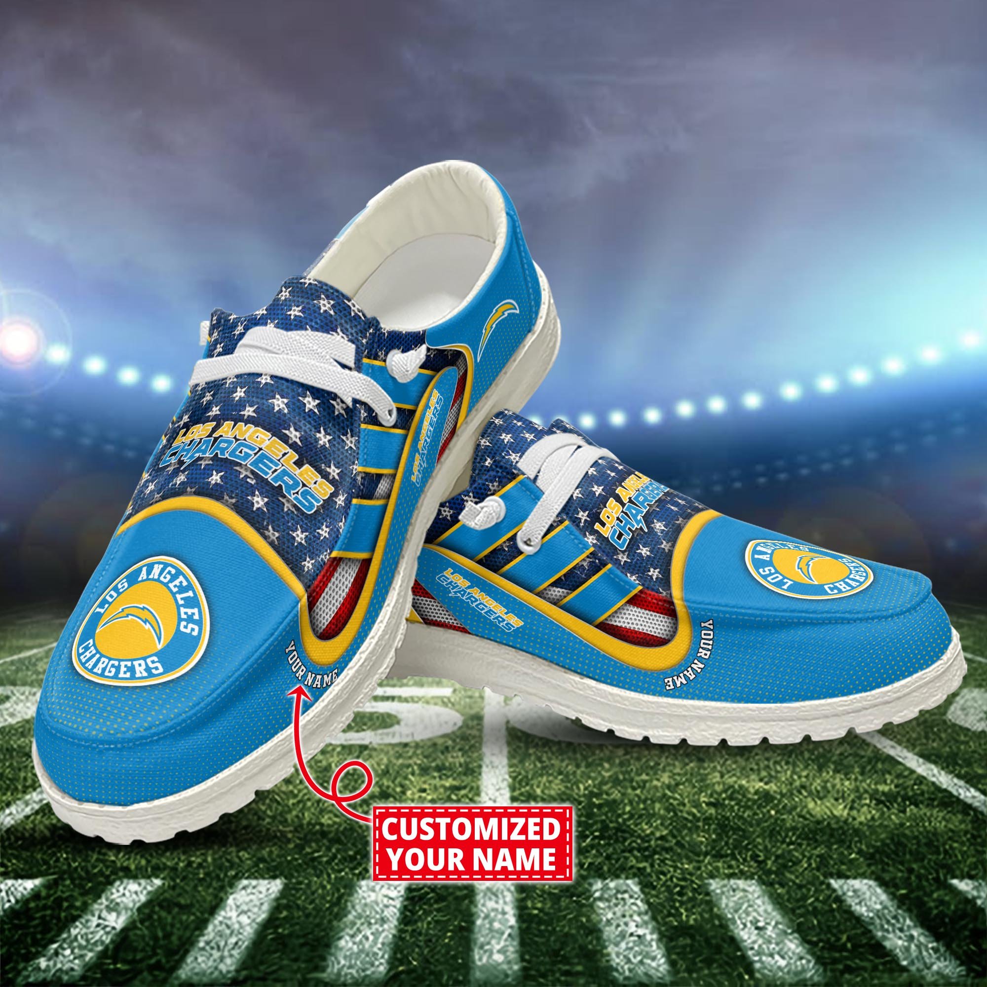 Los Angeles Chargers Customized Dude Shoes New Arrivals H53093