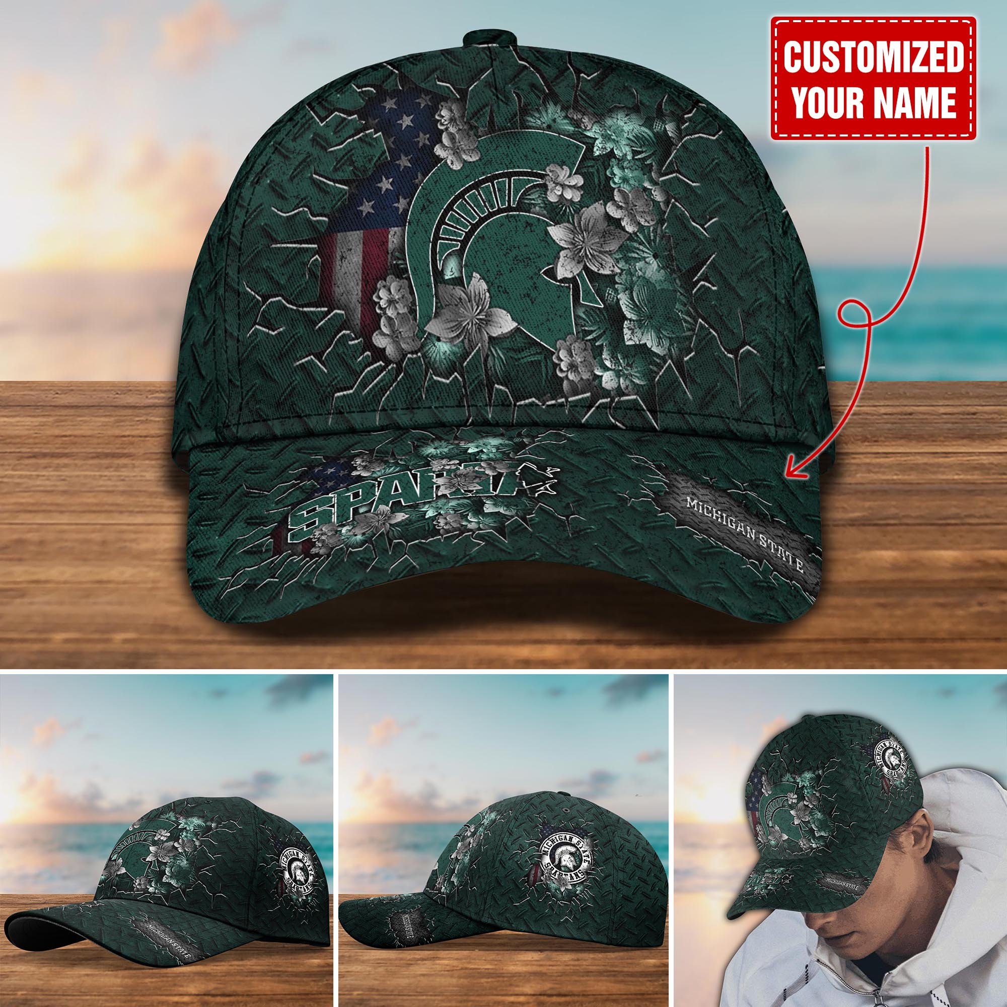 Michigan State Spartans Customized Cap Hot Trending. Gift For Fan H58564