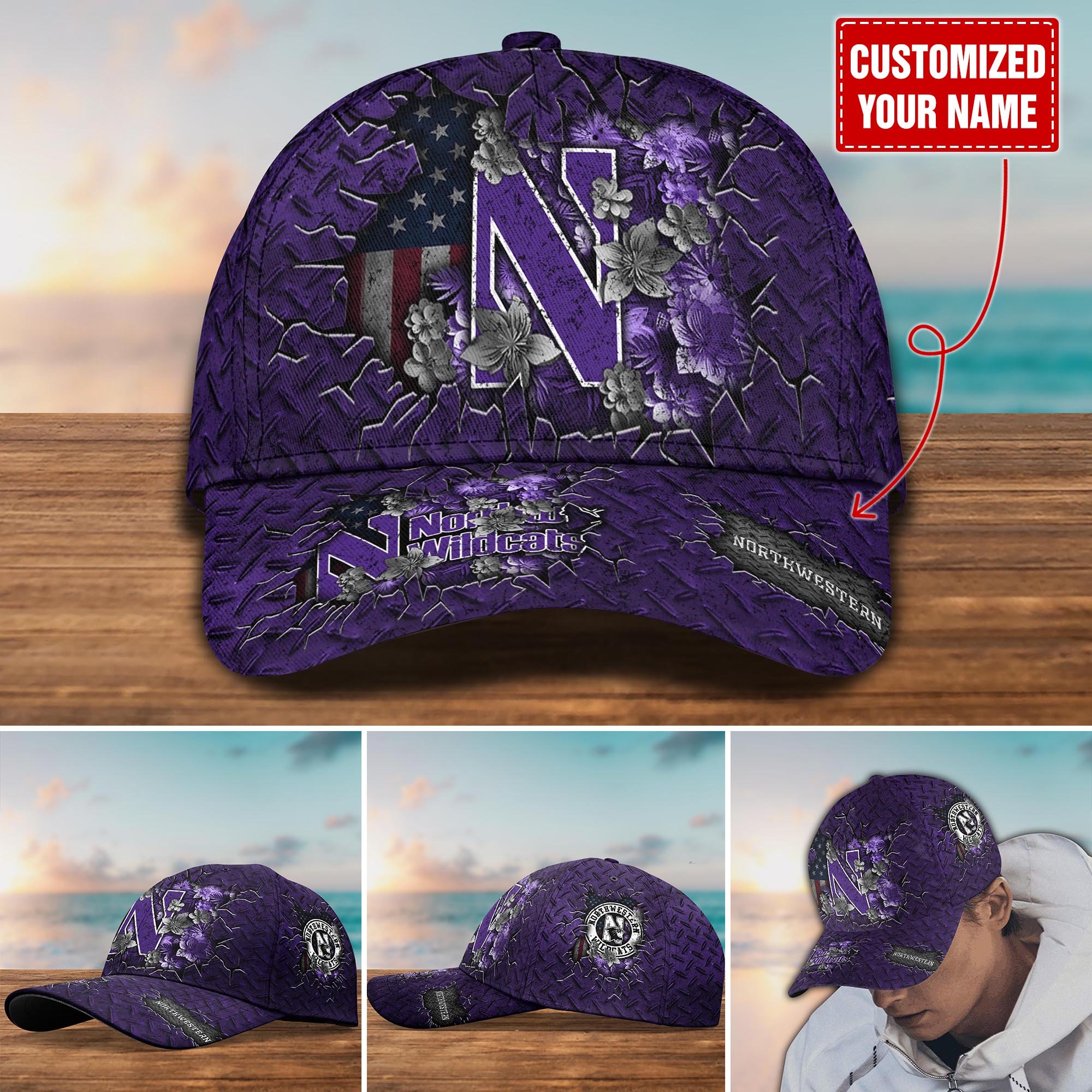 Northwestern Wildcats Customized Cap Hot Trending. Gift For Fan H58564