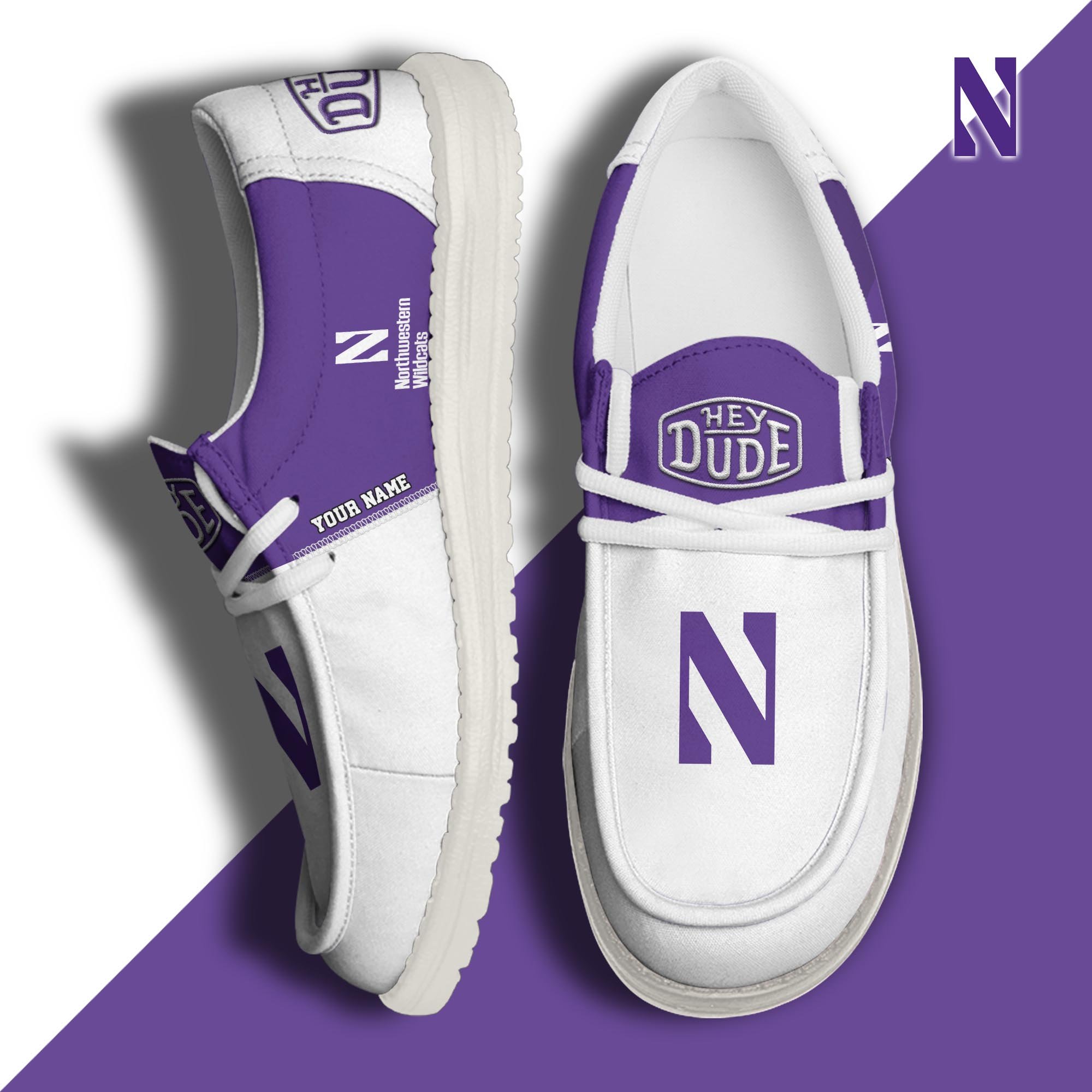 Northwestern Wildcats Customized Dude Shoes New Arrivals H60993