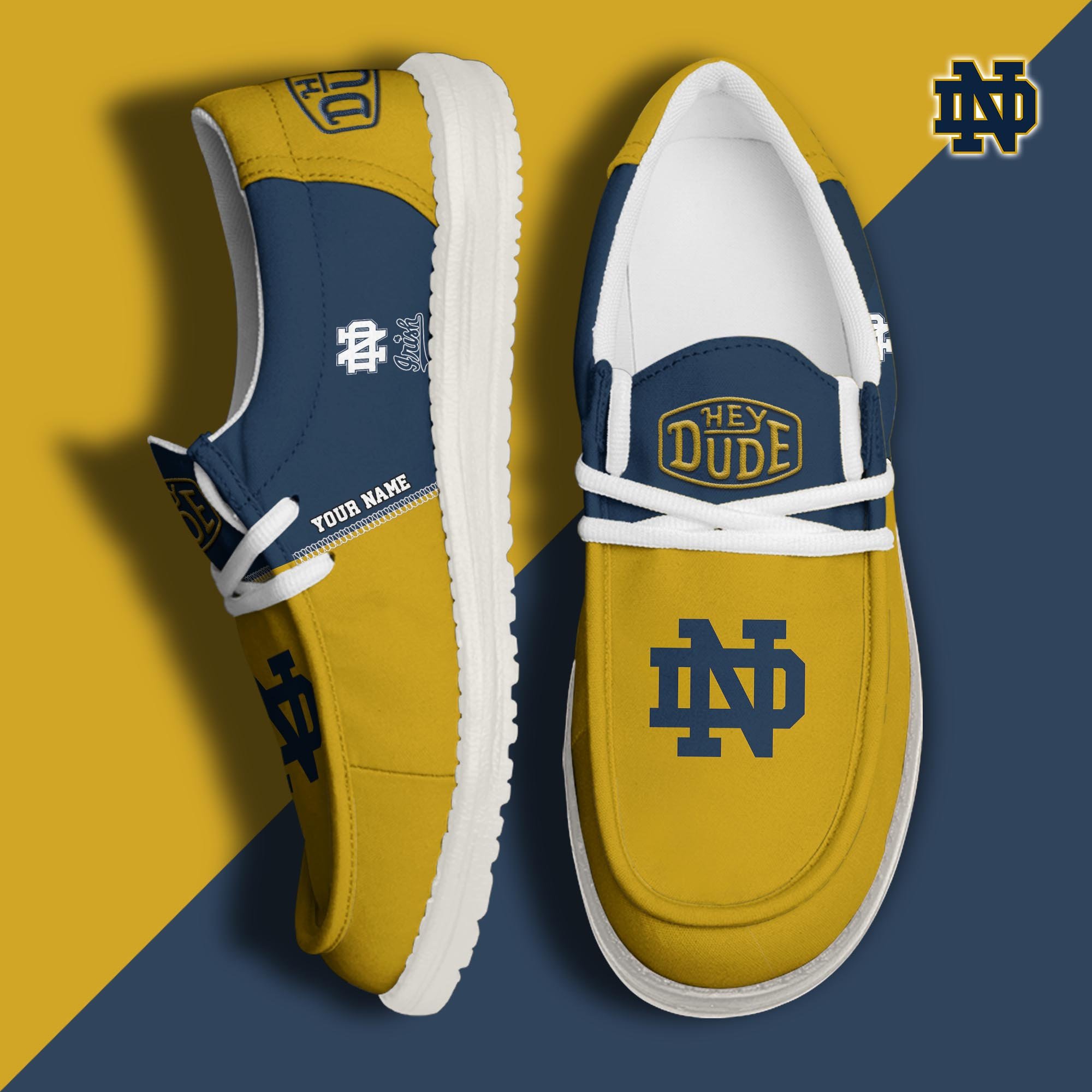 Notre Dame Fighting Irish Customized Dude Shoes New Arrivals H60993