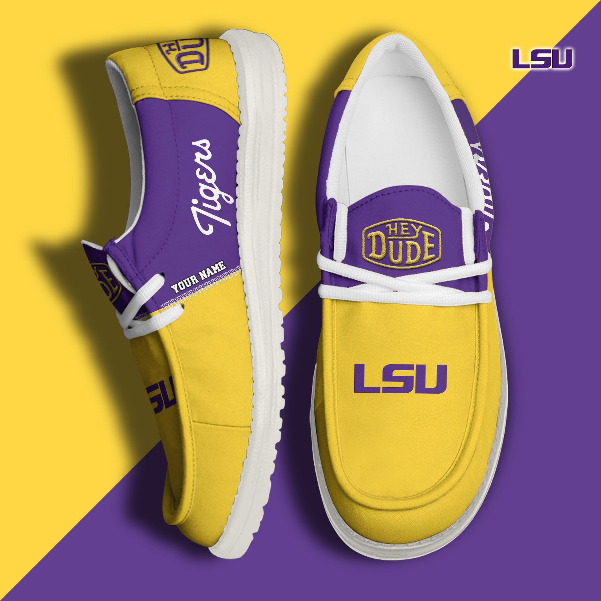 LSU TIGERS HD Canvas Loafer Shoes Custom New Arrivals 61048