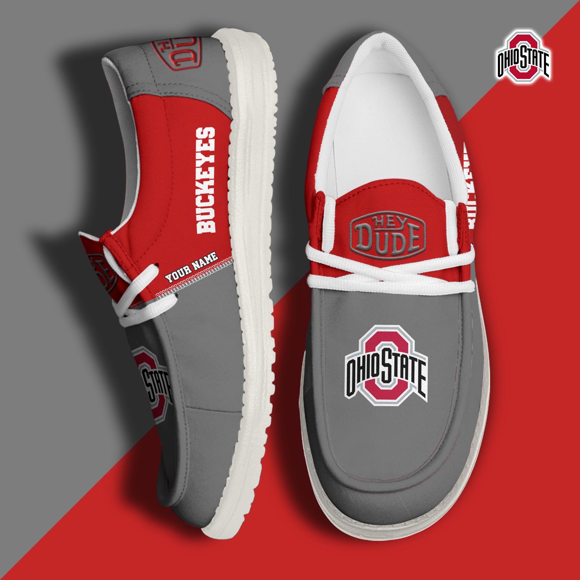 Ohio State Buckeyes HD Canvas Loafer Shoes Custom New Arrivals 61048