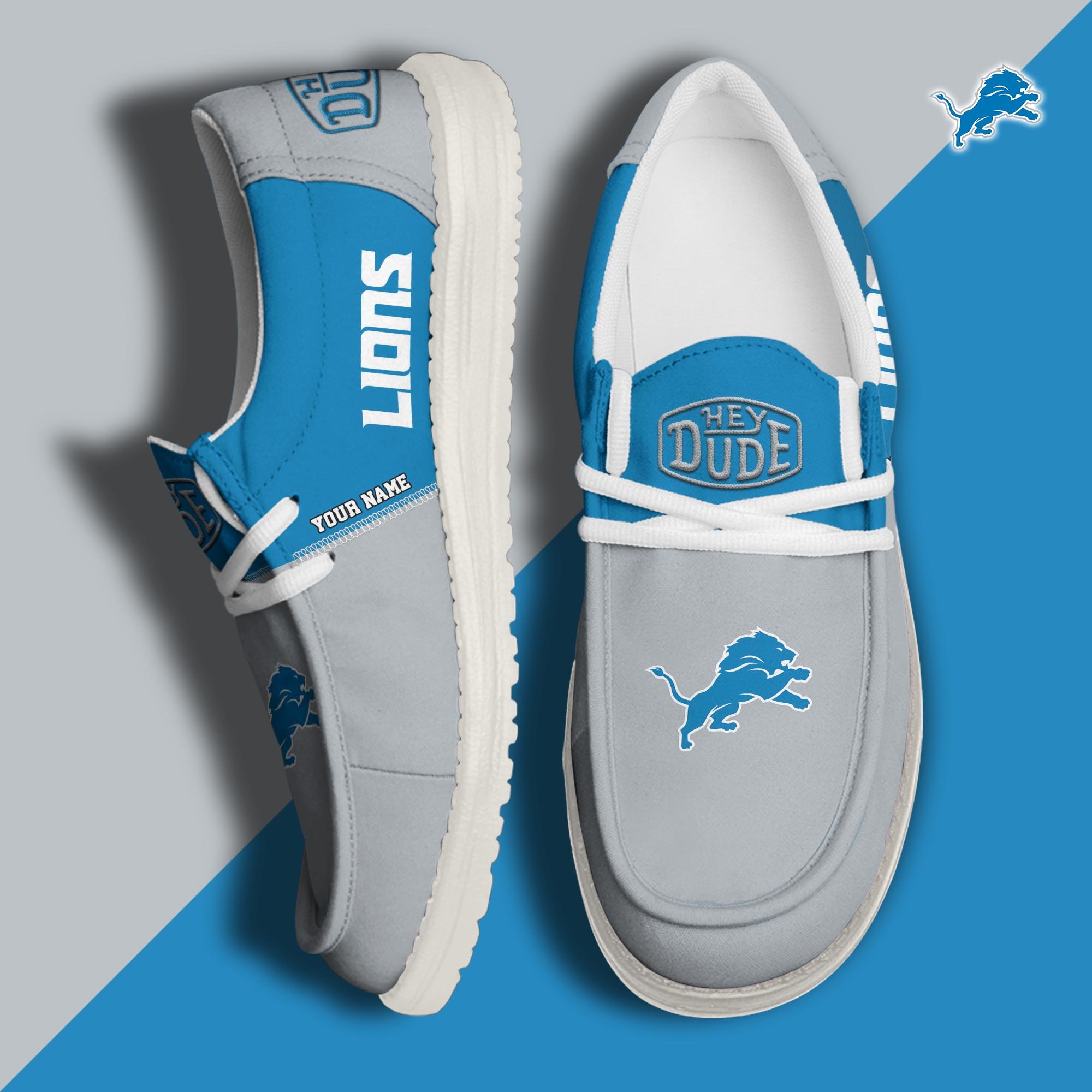 Detroit Lions HD Canvas Loafer Shoes Custom New Arrivals 61048