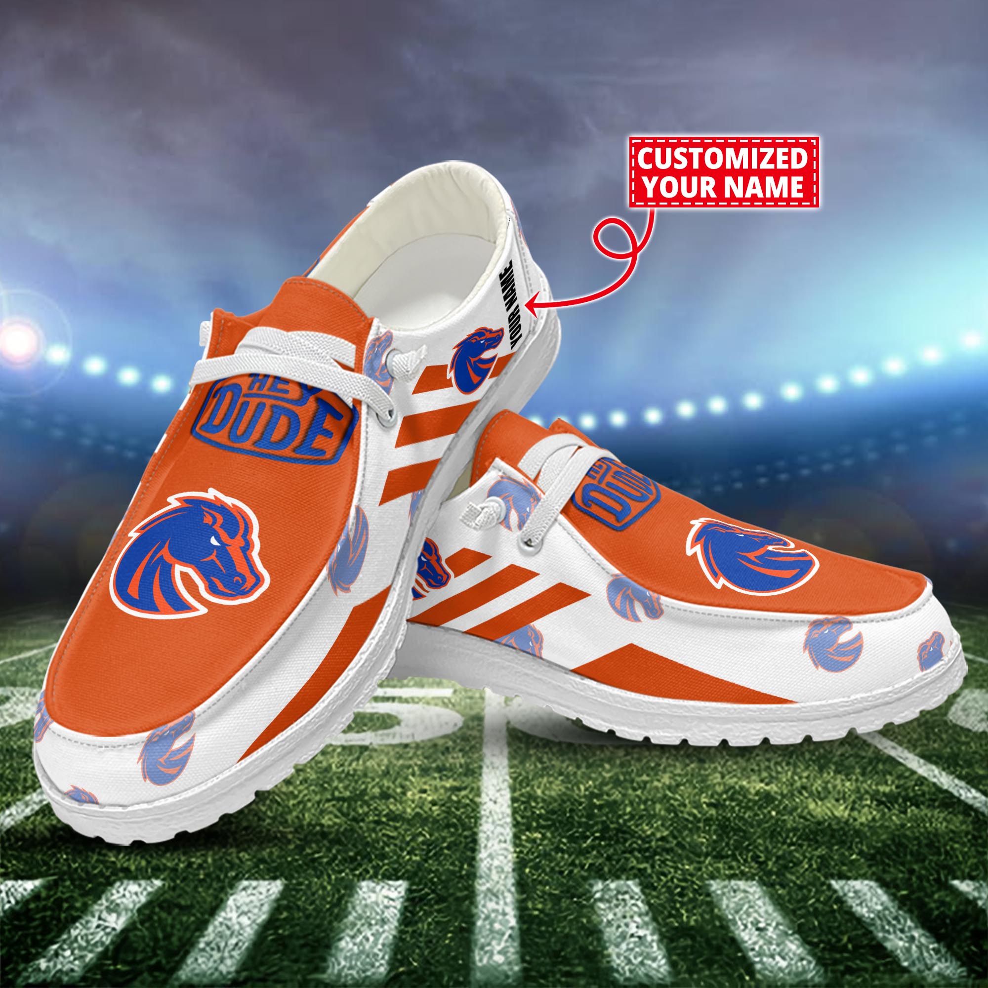 Boise State Broncos HD Canvas Loafer Shoes Custom 61064