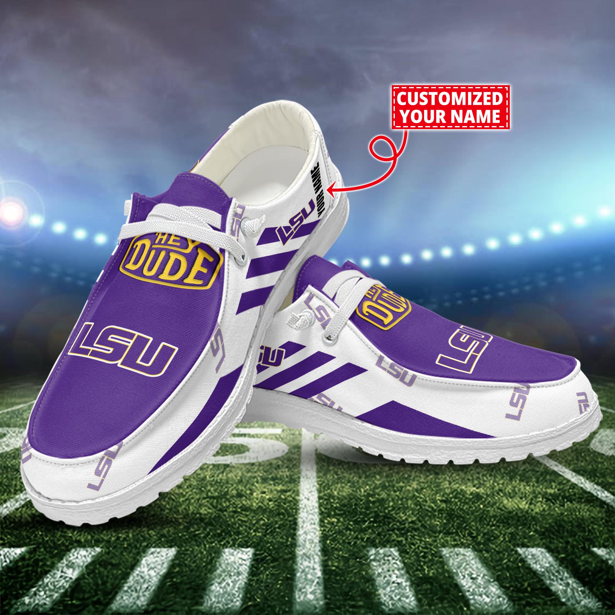 LSU TIGERS HD Canvas Loafer Shoes Custom 61064