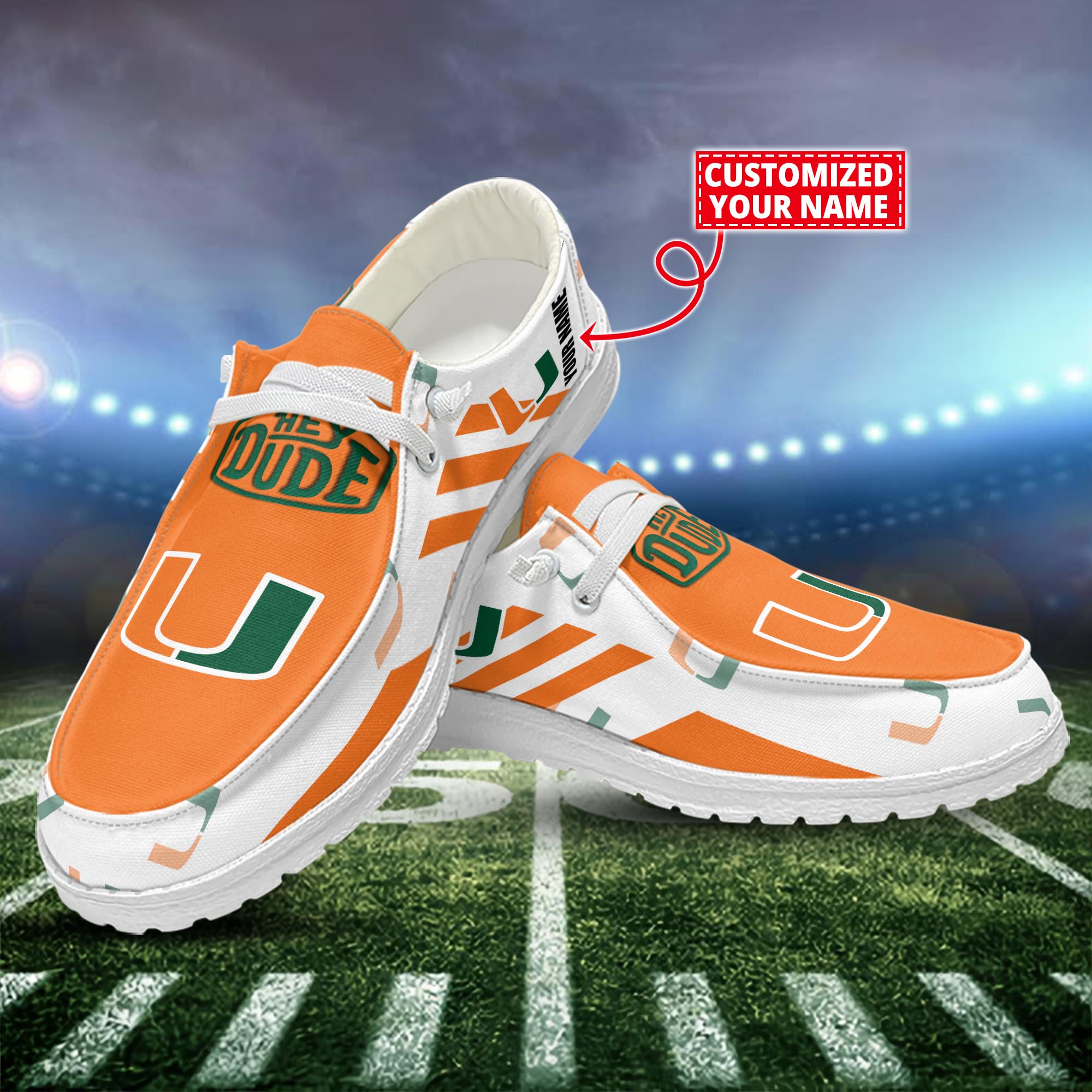 Miami Hurricanes HD Canvas Loafer Shoes Custom 61064