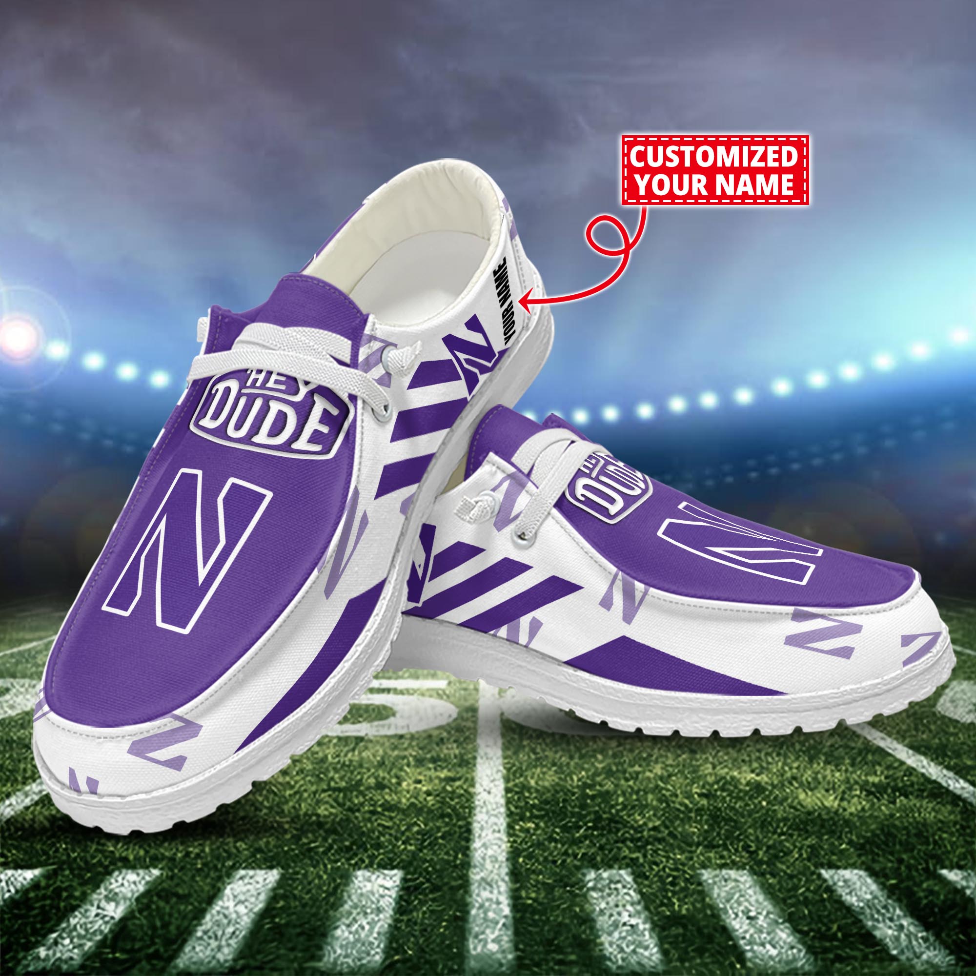 Northwestern Wildcats HD Canvas Loafer Shoes Custom 61064