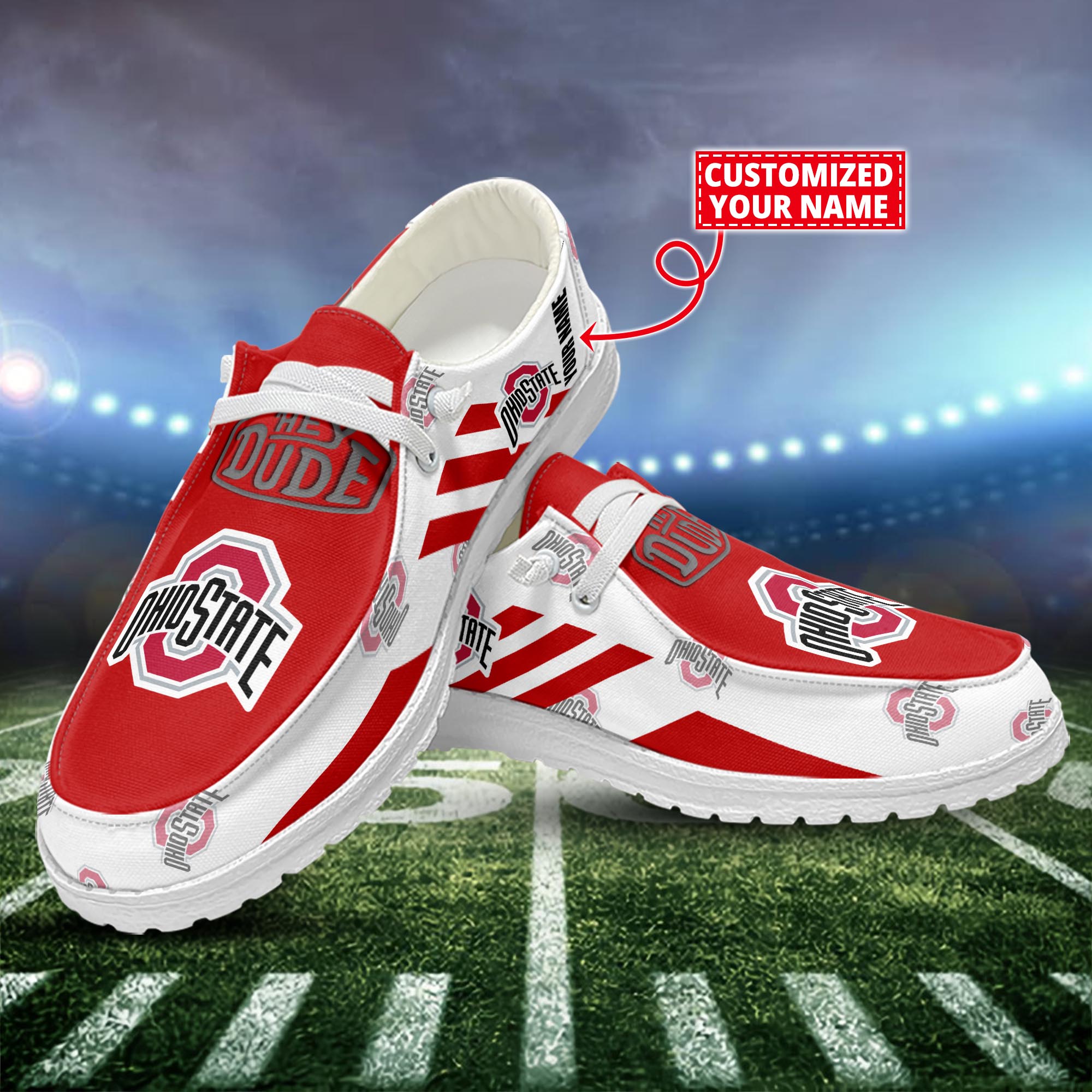 Ohio State Buckeyes HD Canvas Loafer Shoes Custom 61064