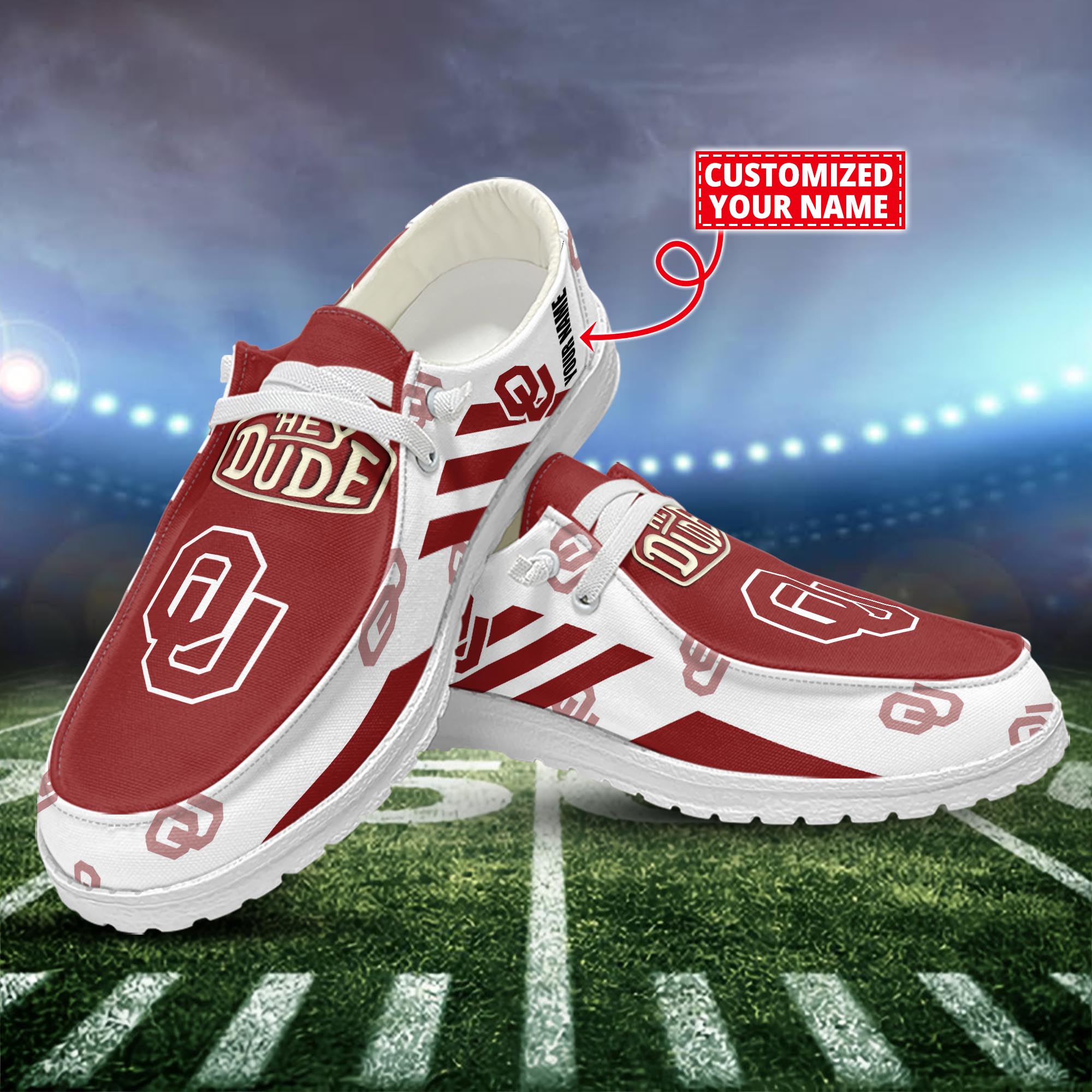 Oklahoma Sooners HD Canvas Loafer Shoes Custom 61064