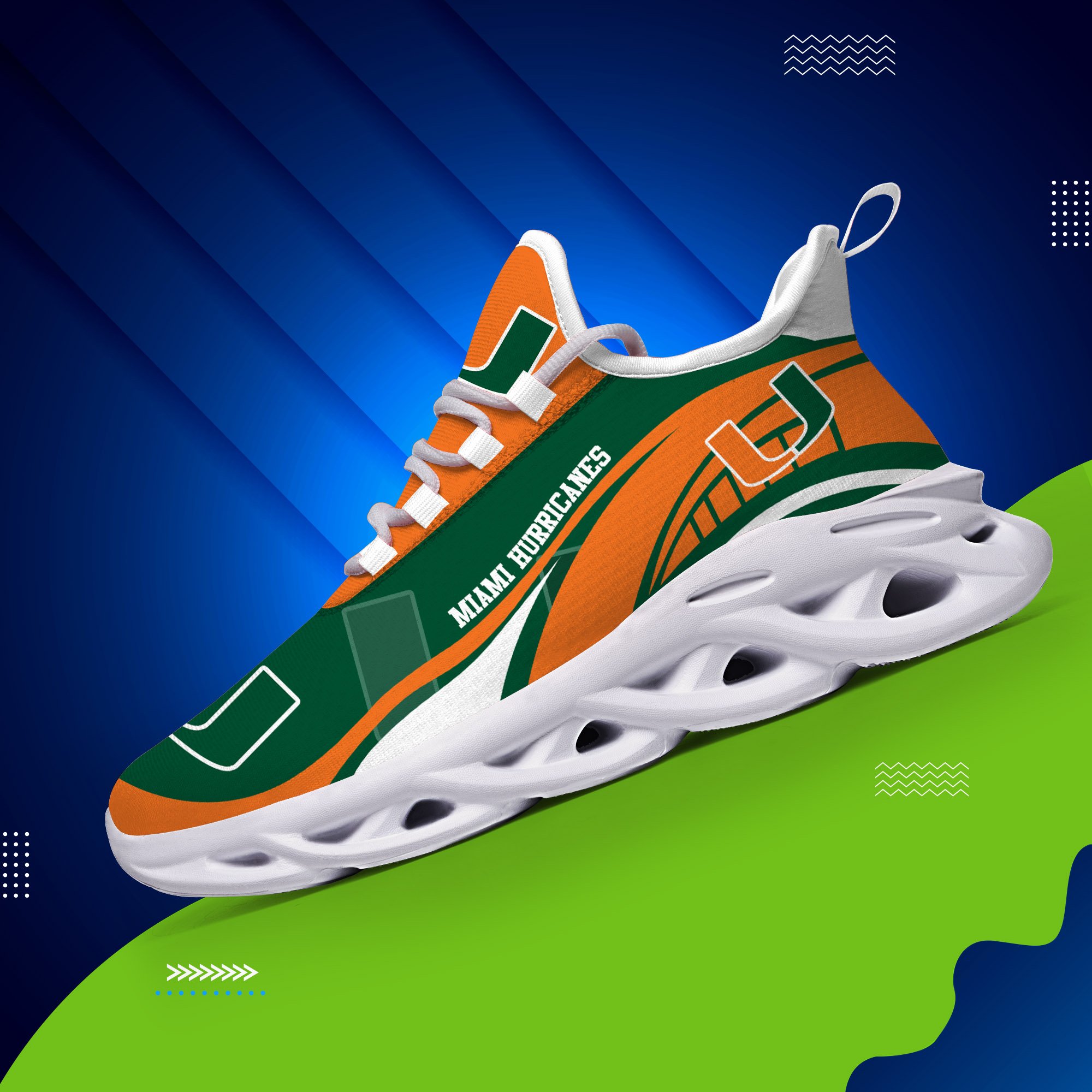 Miami Hurricanes Sneakers Max Soul Trending New Arrivals T51190